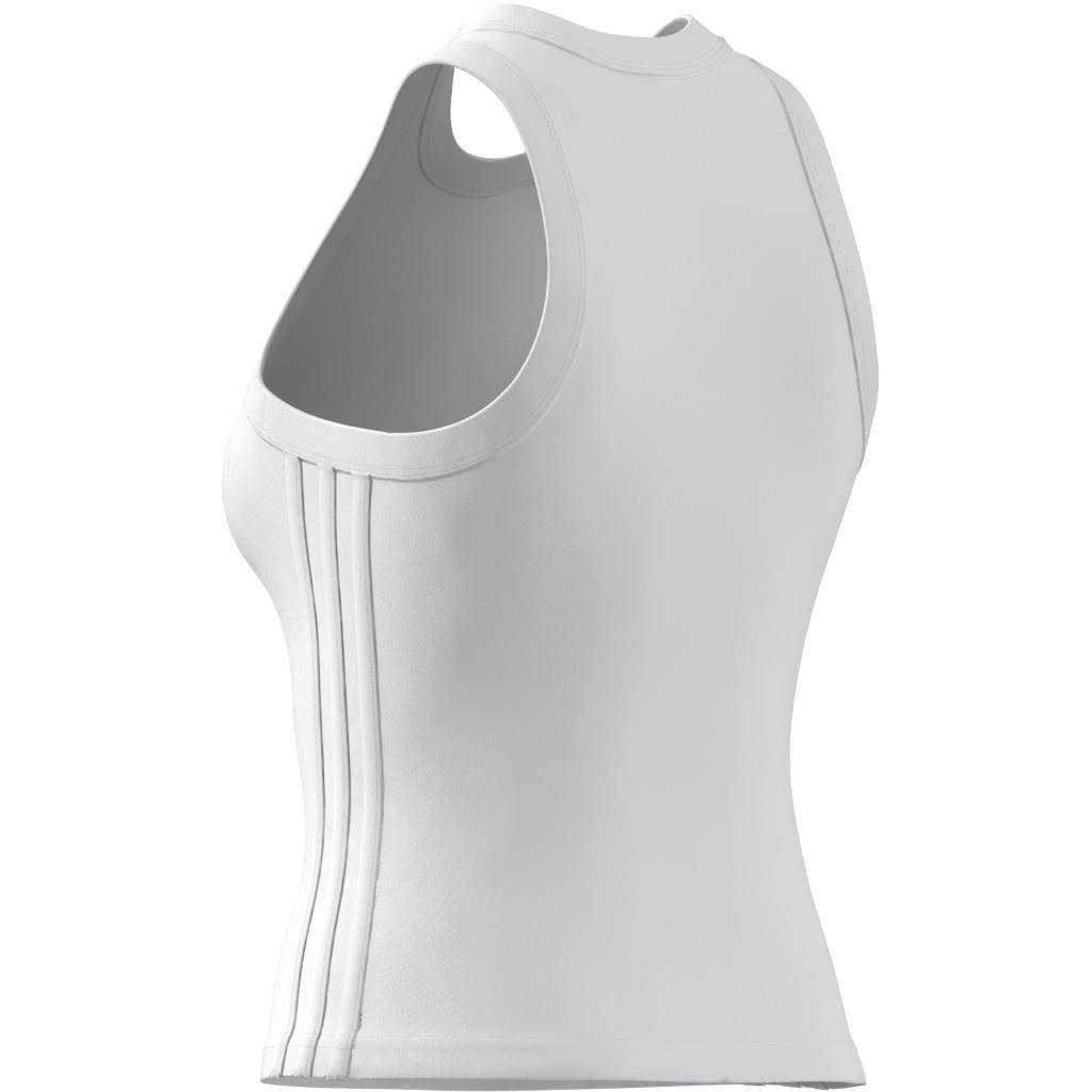 All Gym Seasonal Rib Tight Fit Tonal 3-Stripes Tank Top, White, A701_ONE, large image number 10