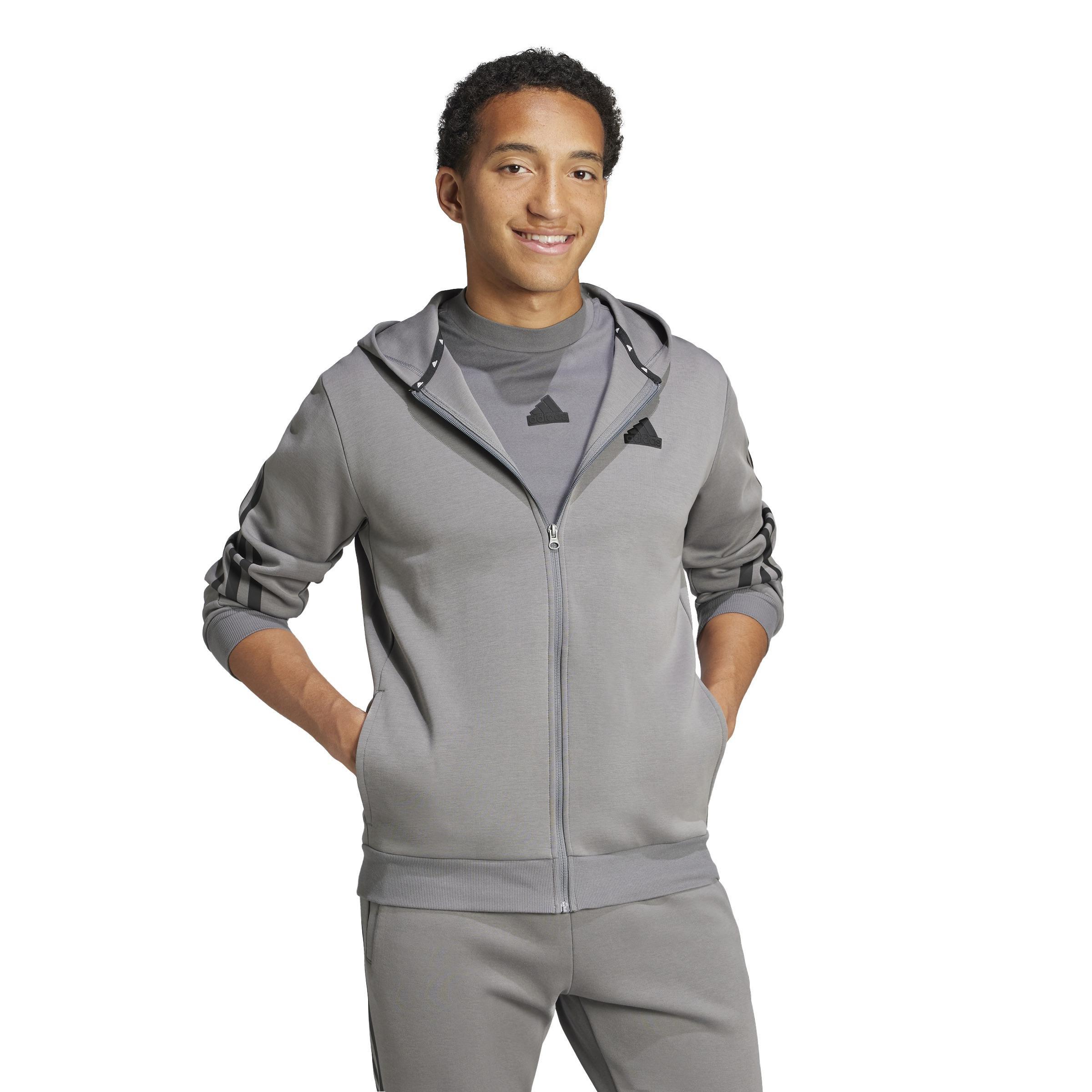 Future Icons 3 Stripes Full-Zip Hoodie, Grey, A701_ONE, large image number 9