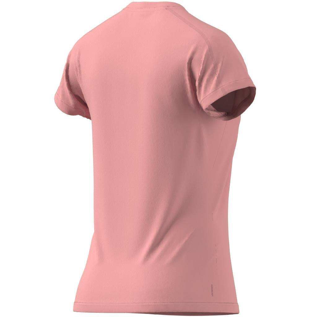 Aeroready Train Essentials Minimal Branding V-Neck T-Shirt, Pink, A701_ONE, large image number 6