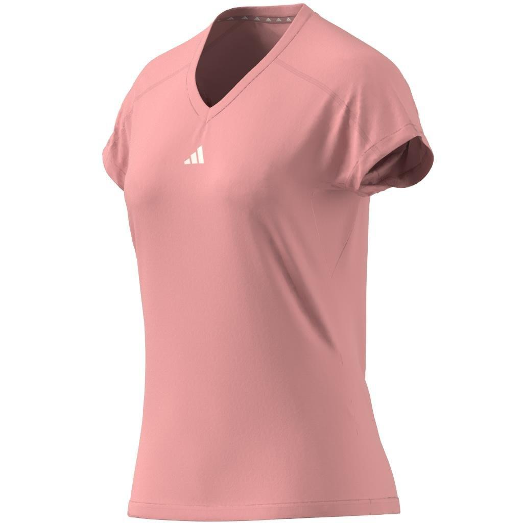 Aeroready Train Essentials Minimal Branding V-Neck T-Shirt, Pink, A701_ONE, large image number 11