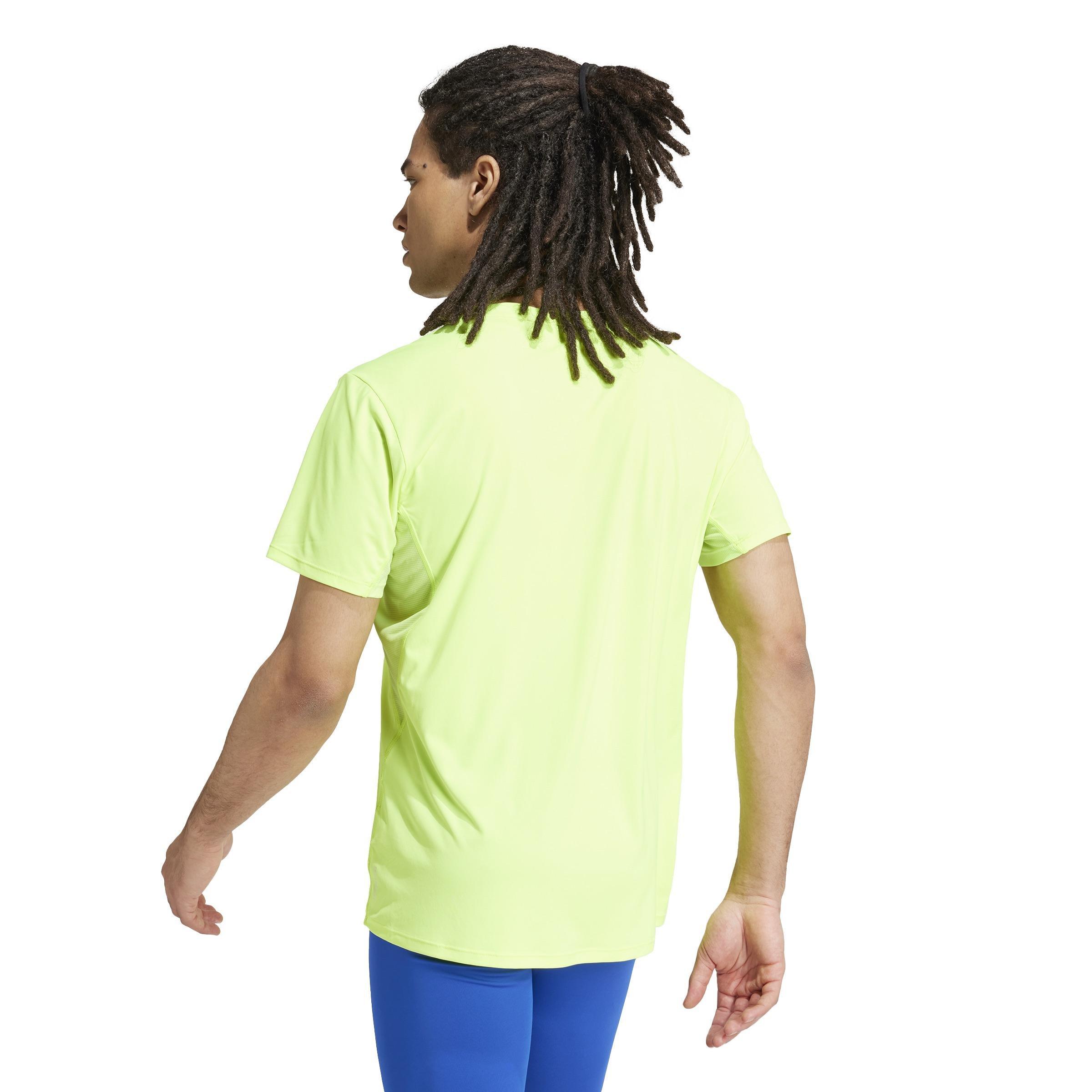 Adizero Essentials Running T-Shirt, Green, A701_ONE, large image number 3