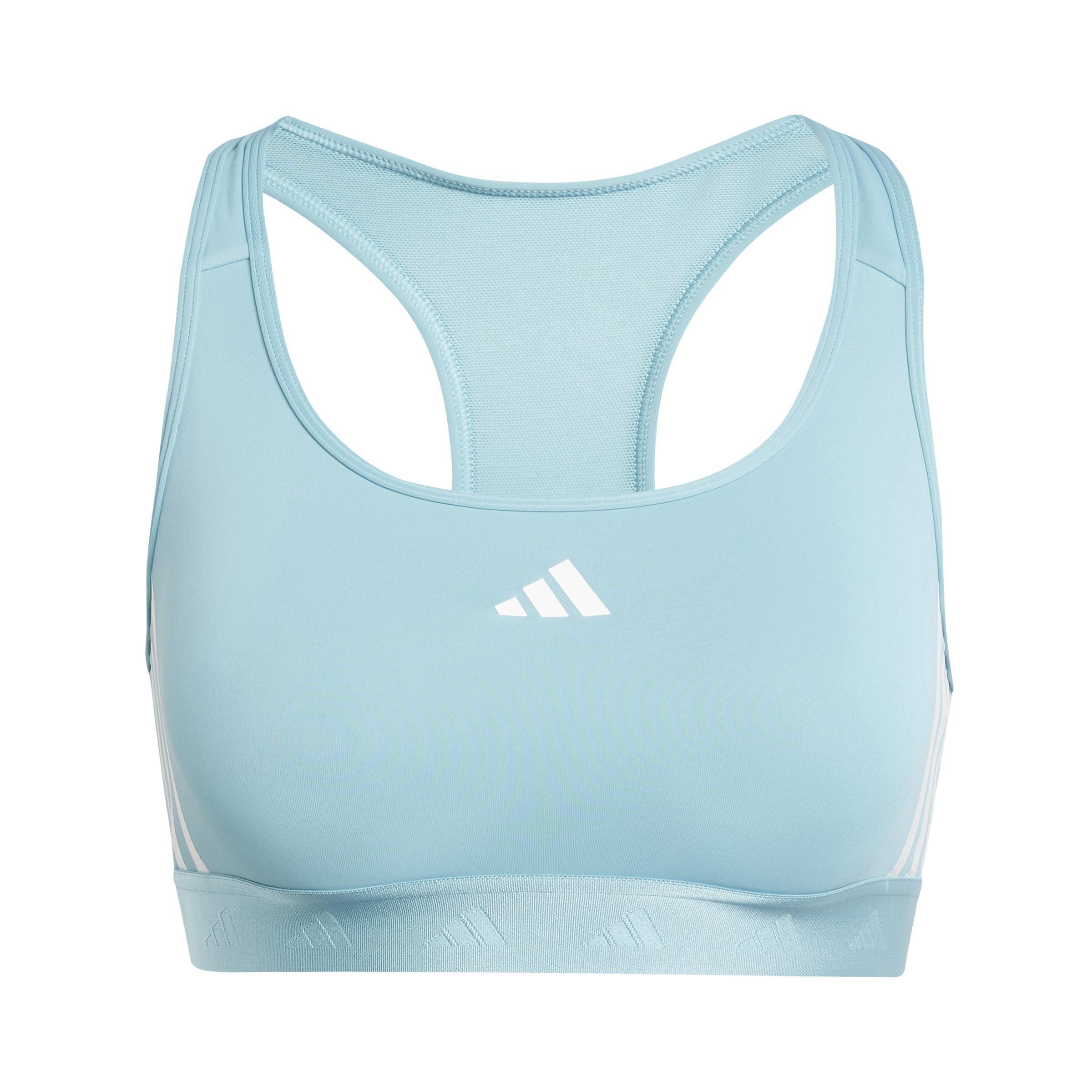 Powerreact Training Medium-Support Hyperglam Bra, Turquoise, A701_ONE, large image number 1