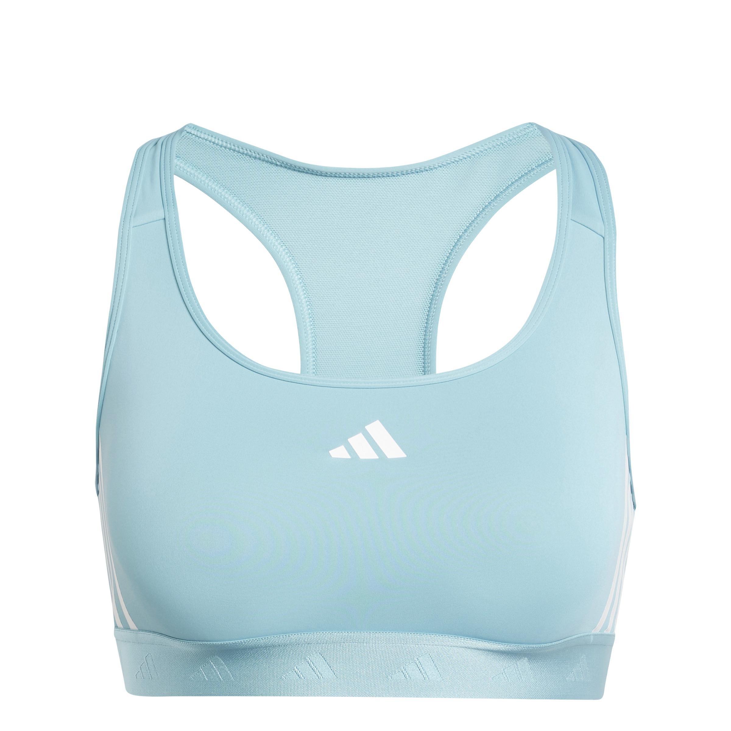 Powerreact Training Medium-Support Hyperglam Bra, Turquoise, A701_ONE, large image number 2