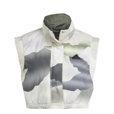 Women City Escape Camo Print Crop Vest, Grey, A701_ONE, large image number 1