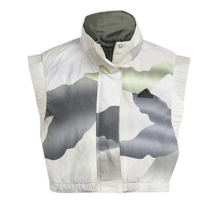 Women City Escape Camo Print Crop Vest, Grey, A701_ONE, large image number 2
