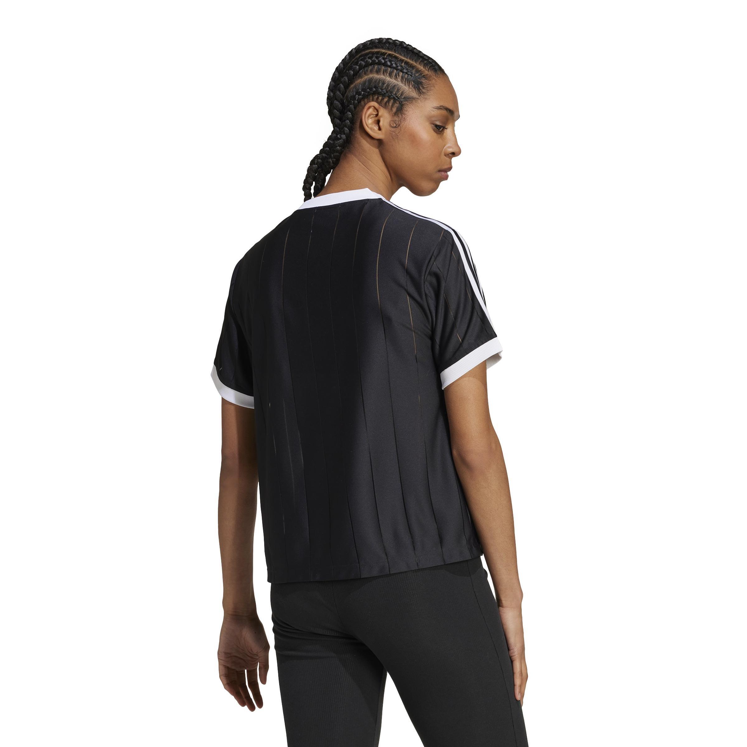 Adicolor 3-Stripes Pinstripe T-Shirt, Black, A701_ONE, large image number 3