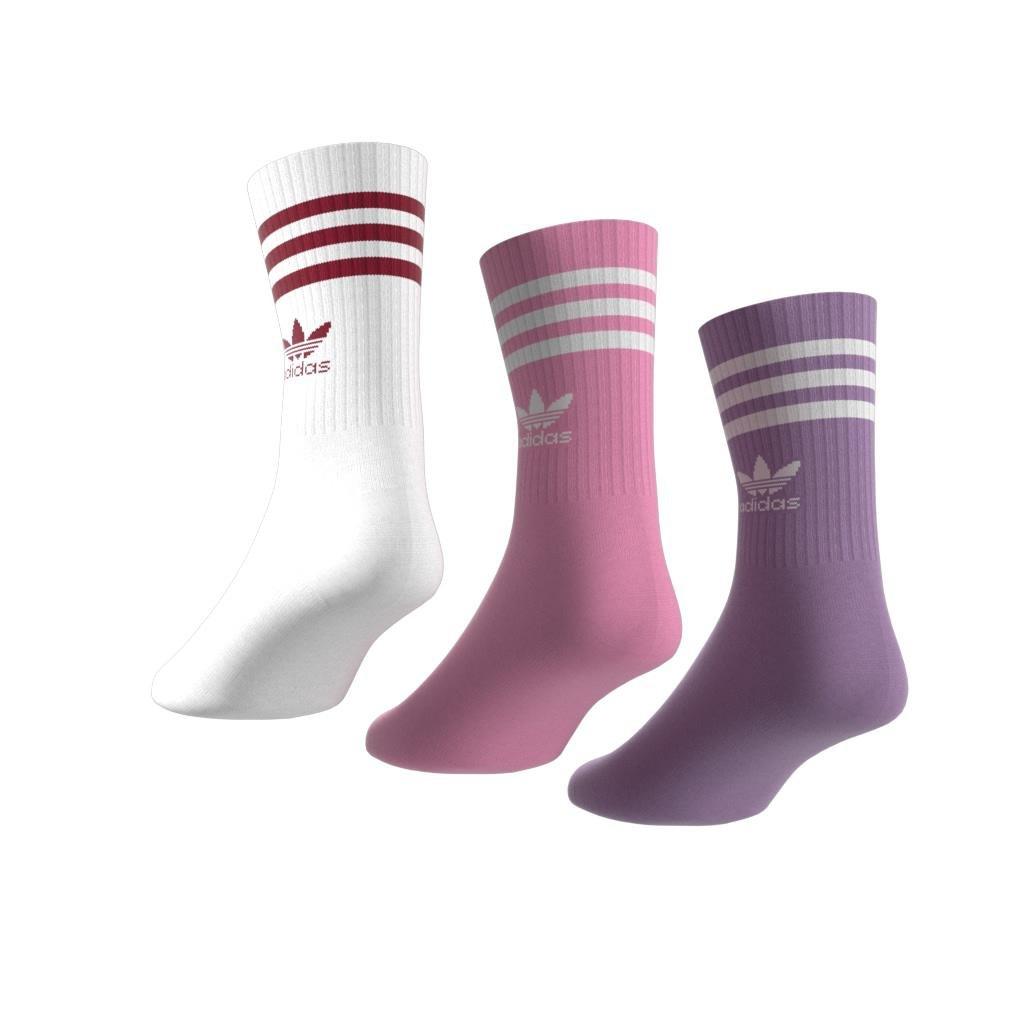 Unisex Mid Cut Crew Socks 3 Pairs, Purple, A701_ONE, large image number 4