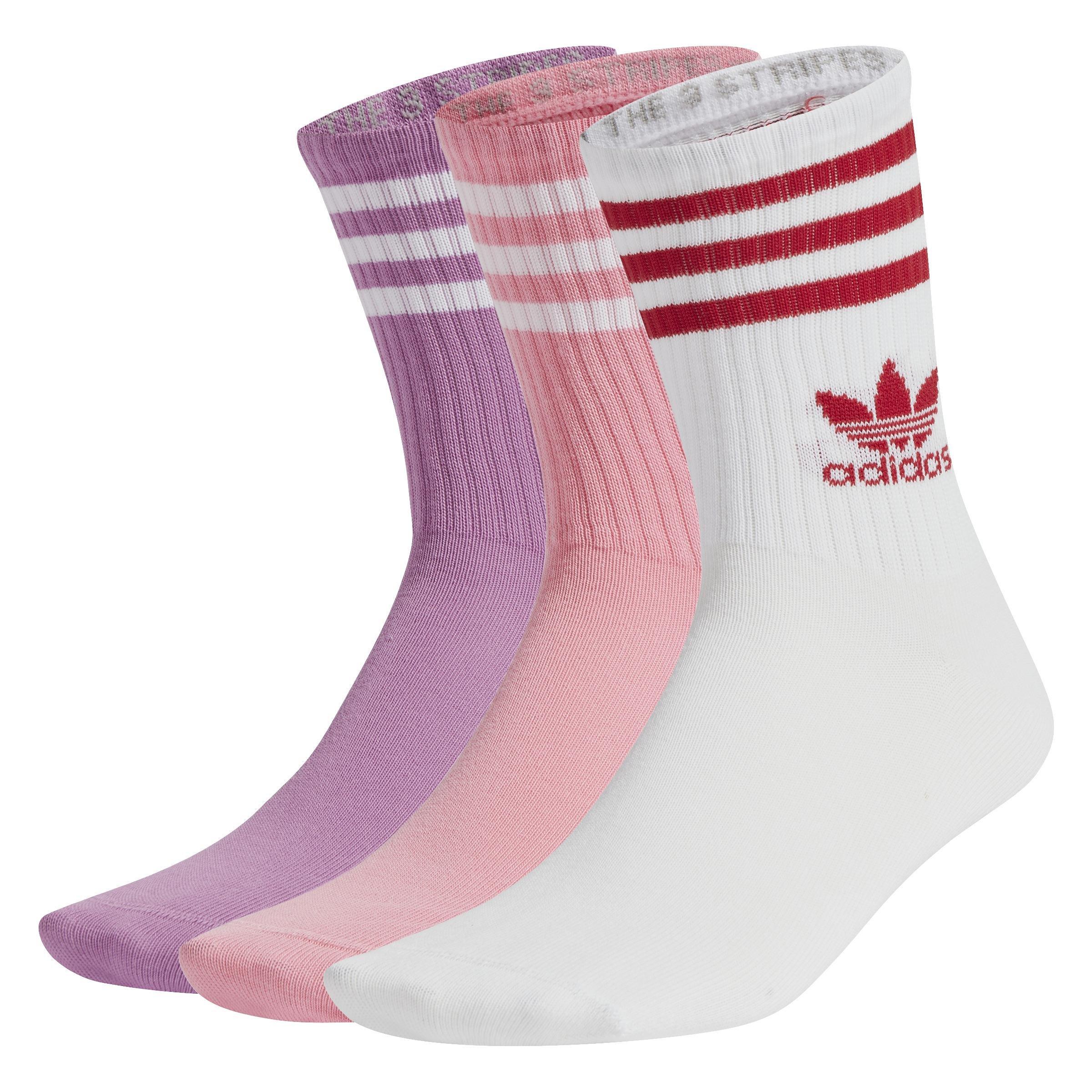 Unisex Mid Cut Crew Socks 3 Pairs, Purple, A701_ONE, large image number 6