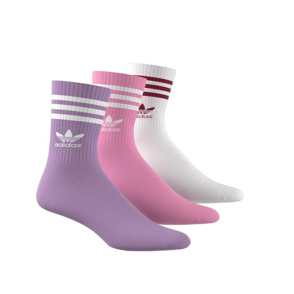 Unisex Mid Cut Crew Socks 3 Pairs, Purple, A701_ONE, large image number 8