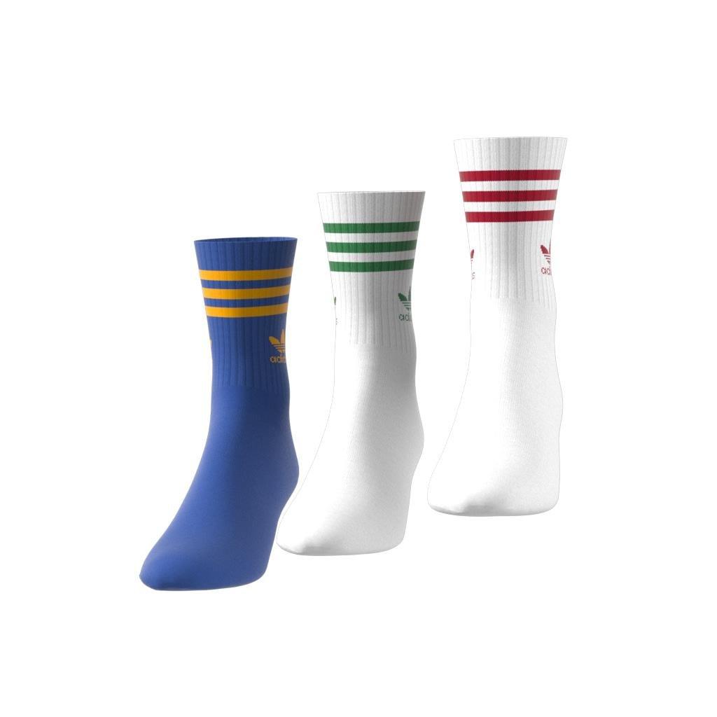 Unisex Mid Cut Crew Socks 3 Pairs, Multicolour, A701_ONE, large image number 3