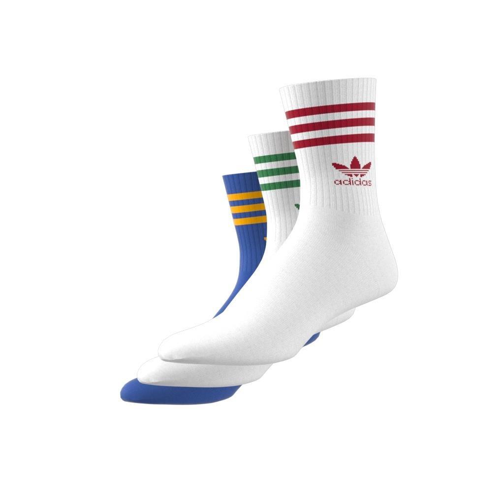 Unisex Mid Cut Crew Socks 3 Pairs, Multicolour, A701_ONE, large image number 4