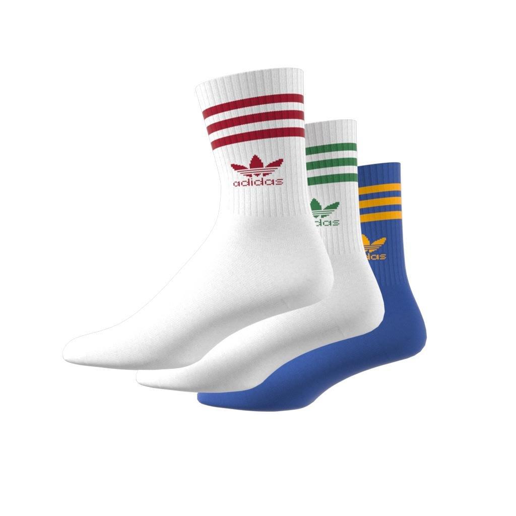 Unisex Mid Cut Crew Socks 3 Pairs, Blue, A701_ONE, large image number 5