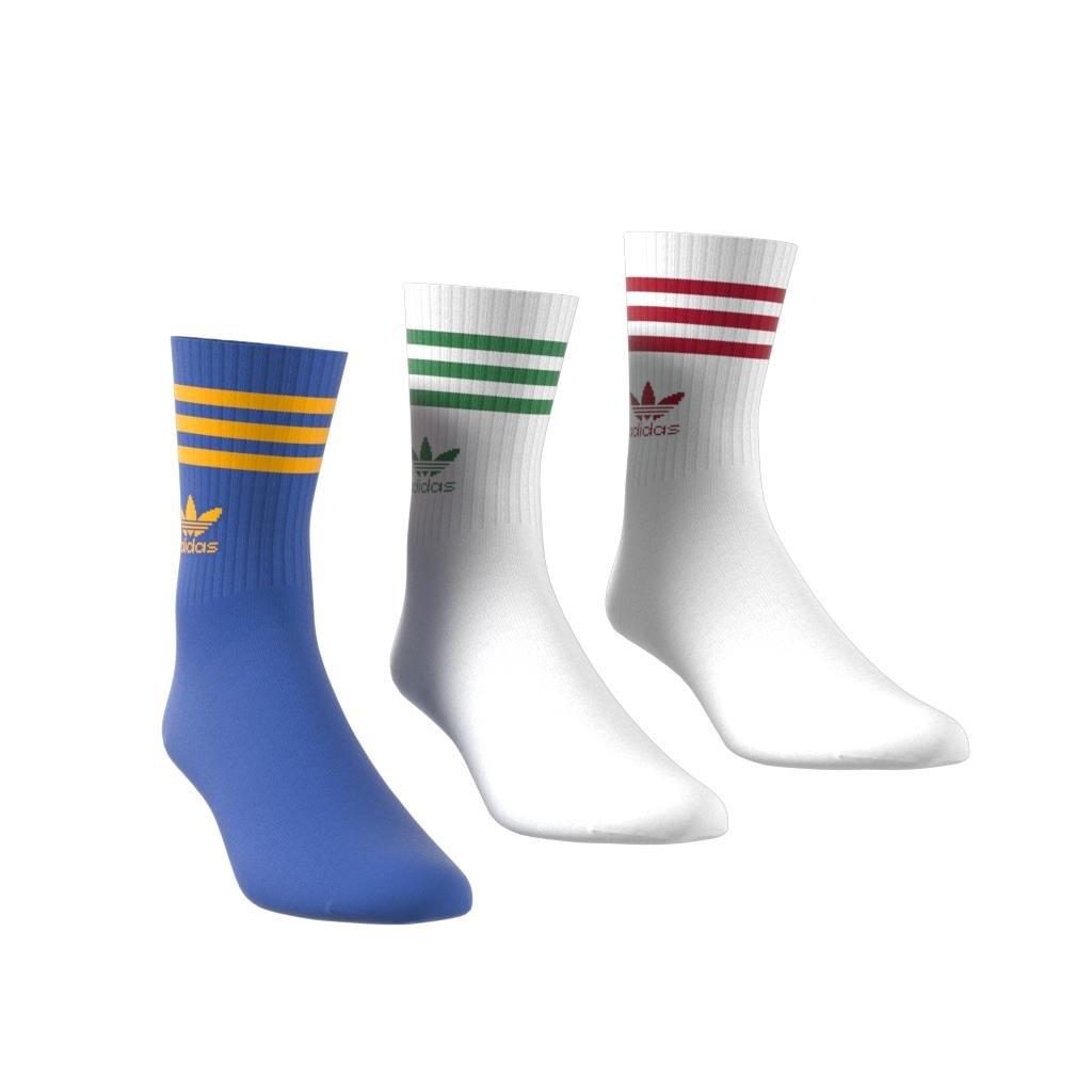Unisex Mid Cut Crew Socks 3 Pairs, Multicolour, A701_ONE, large image number 6