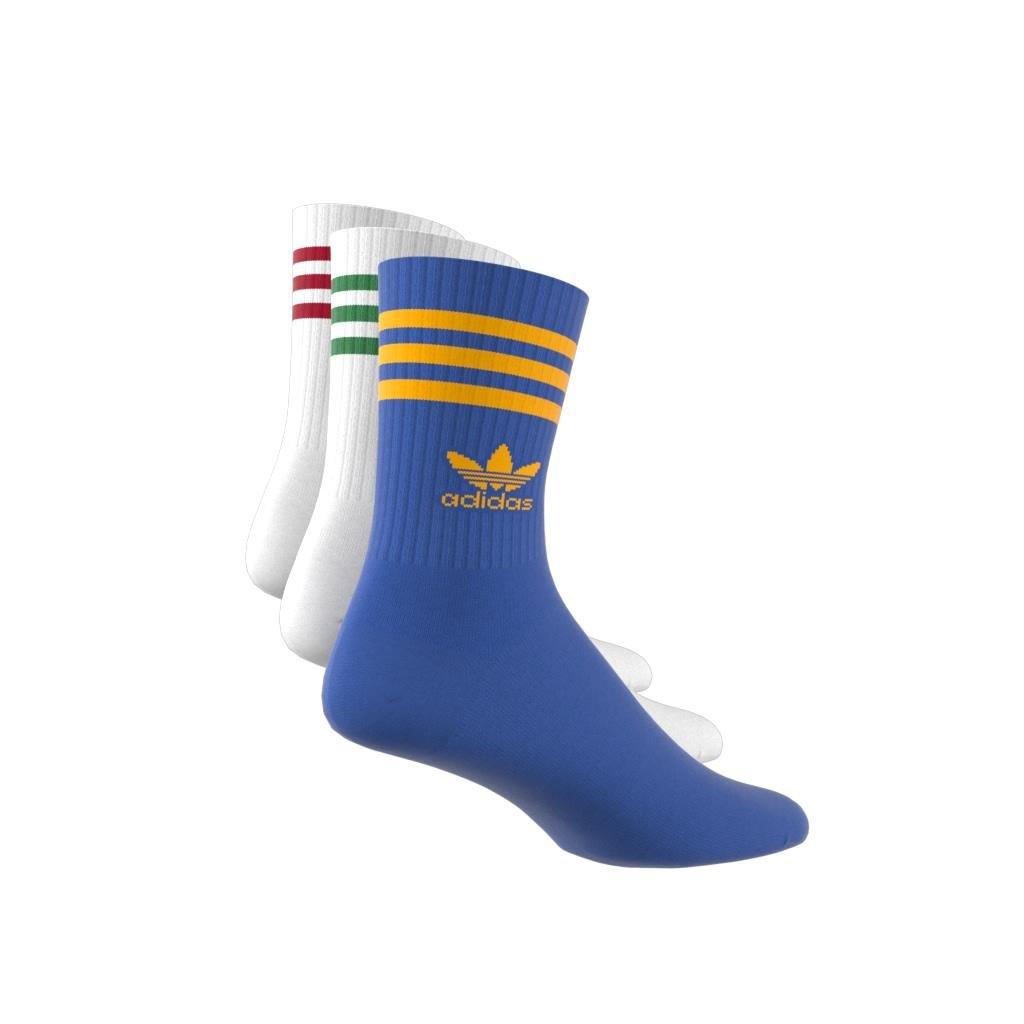 Unisex Mid Cut Crew Socks 3 Pairs, Blue, A701_ONE, large image number 7