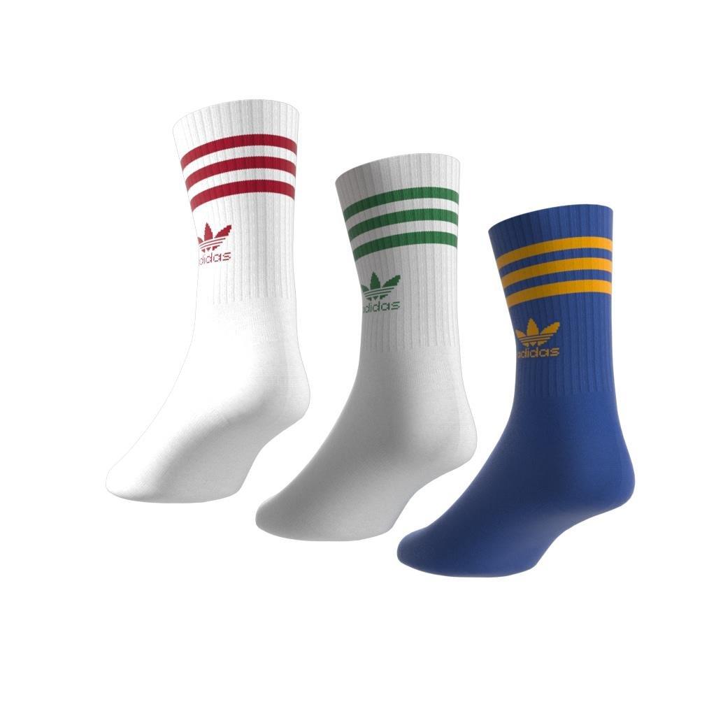 Unisex Mid Cut Crew Socks 3 Pairs, Multicolour, A701_ONE, large image number 8