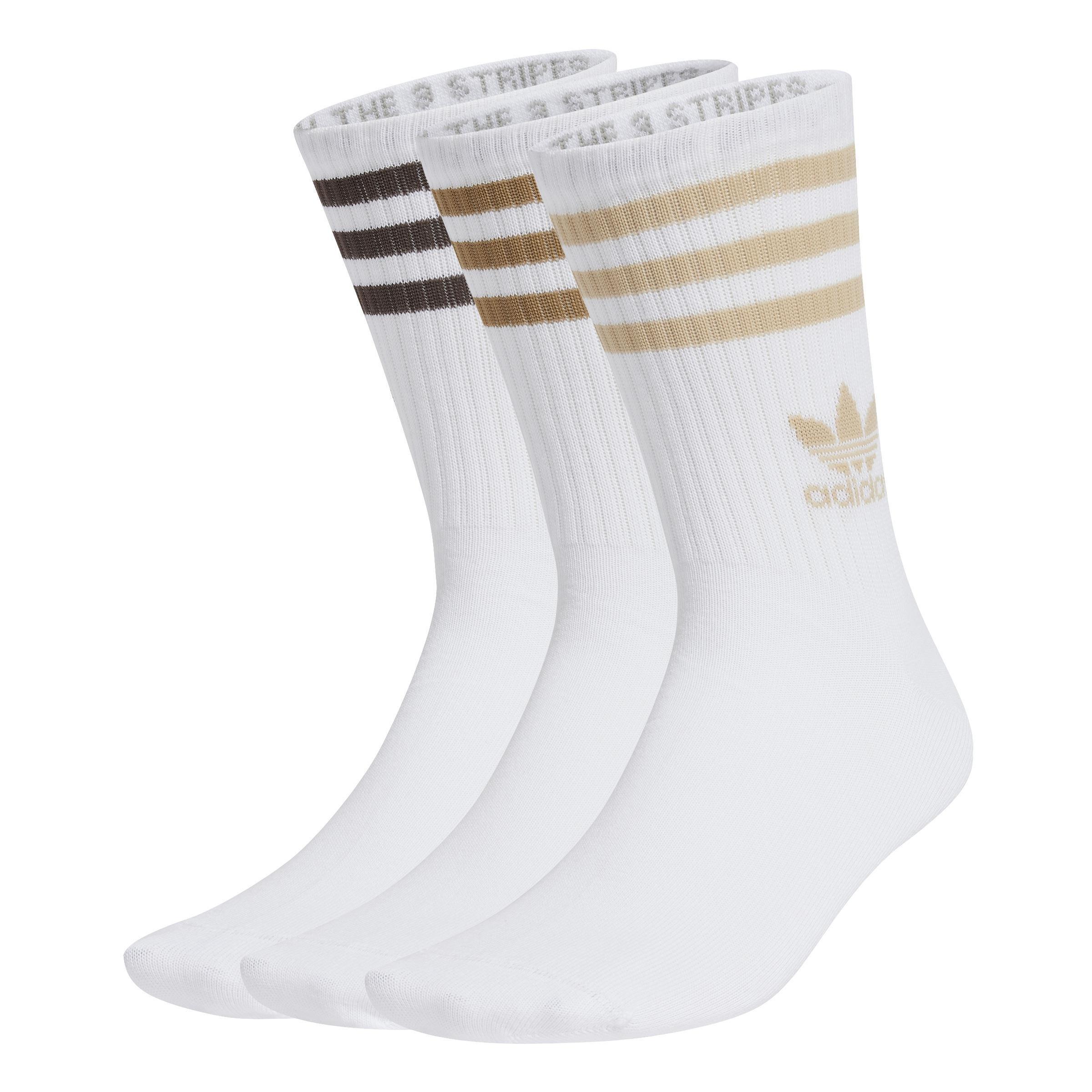 Unisex Mid Cut Crew Socks 3 Pairs, White, A701_ONE, large image number 0