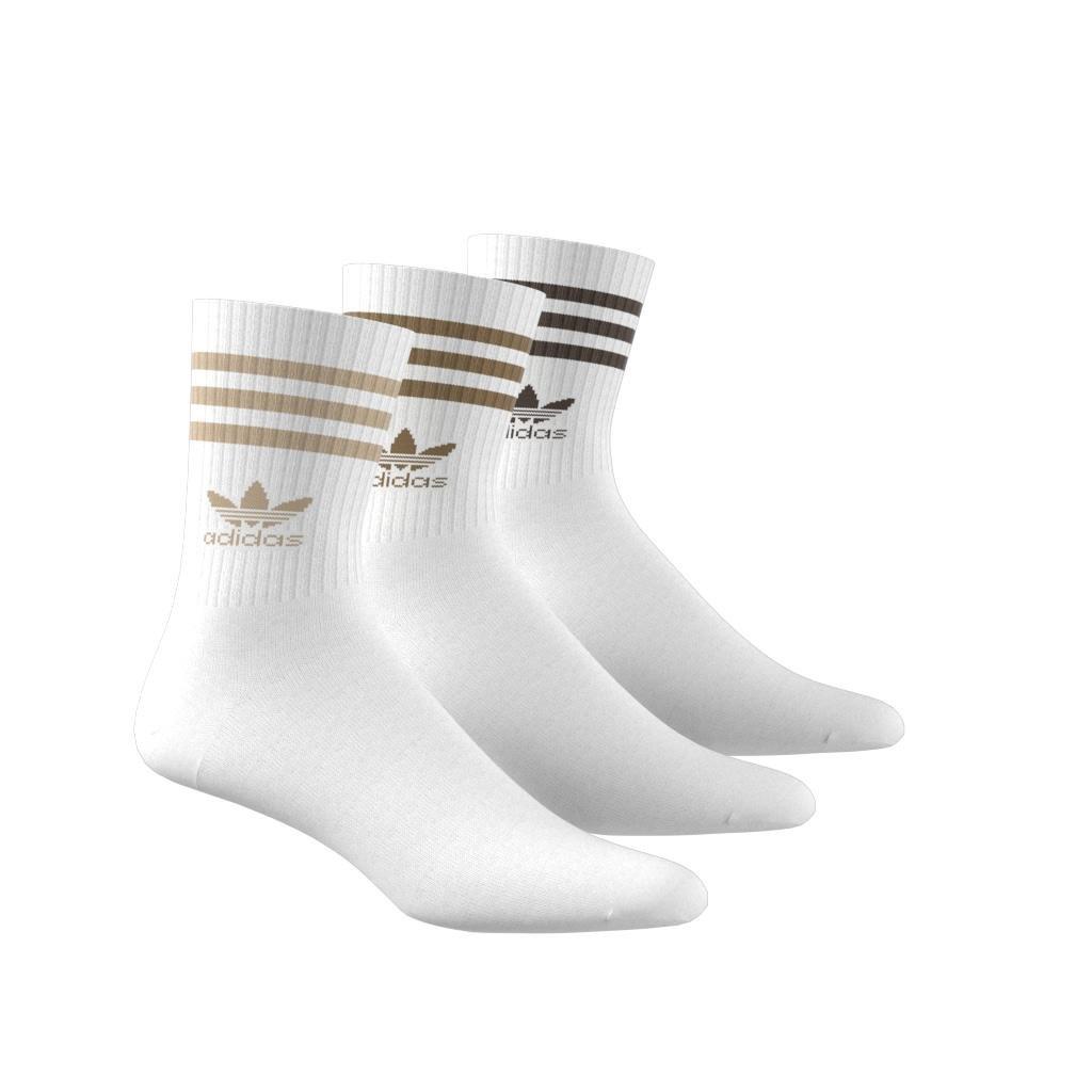 Unisex Mid Cut Crew Socks 3 Pairs, White, A701_ONE, large image number 3