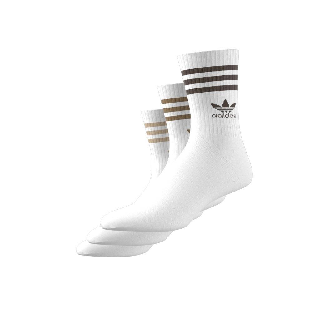 Unisex Mid Cut Crew Socks 3 Pairs, White, A701_ONE, large image number 5