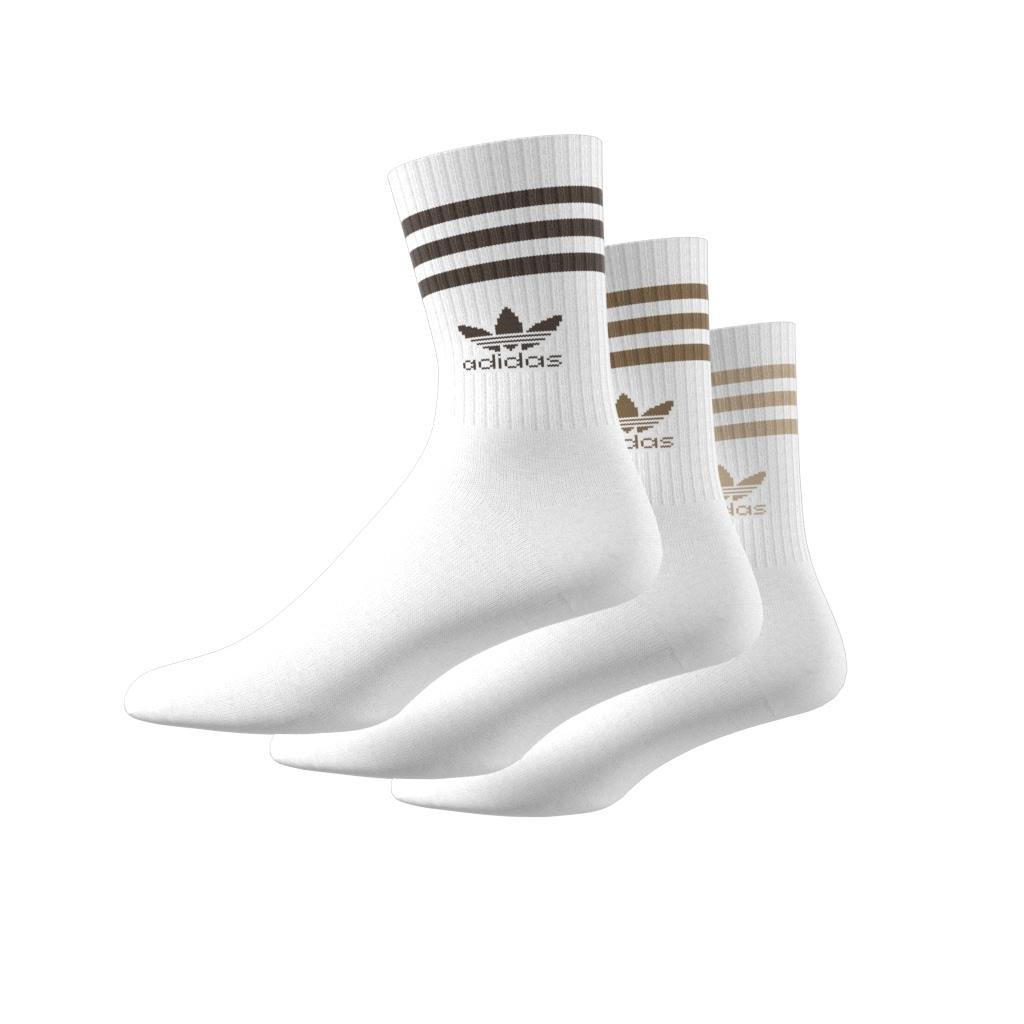 Unisex Mid Cut Crew Socks 3 Pairs, White, A701_ONE, large image number 6