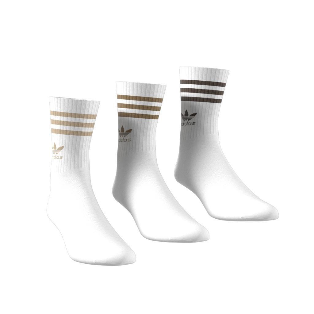 Unisex Mid Cut Crew Socks 3 Pairs, White, A701_ONE, large image number 7