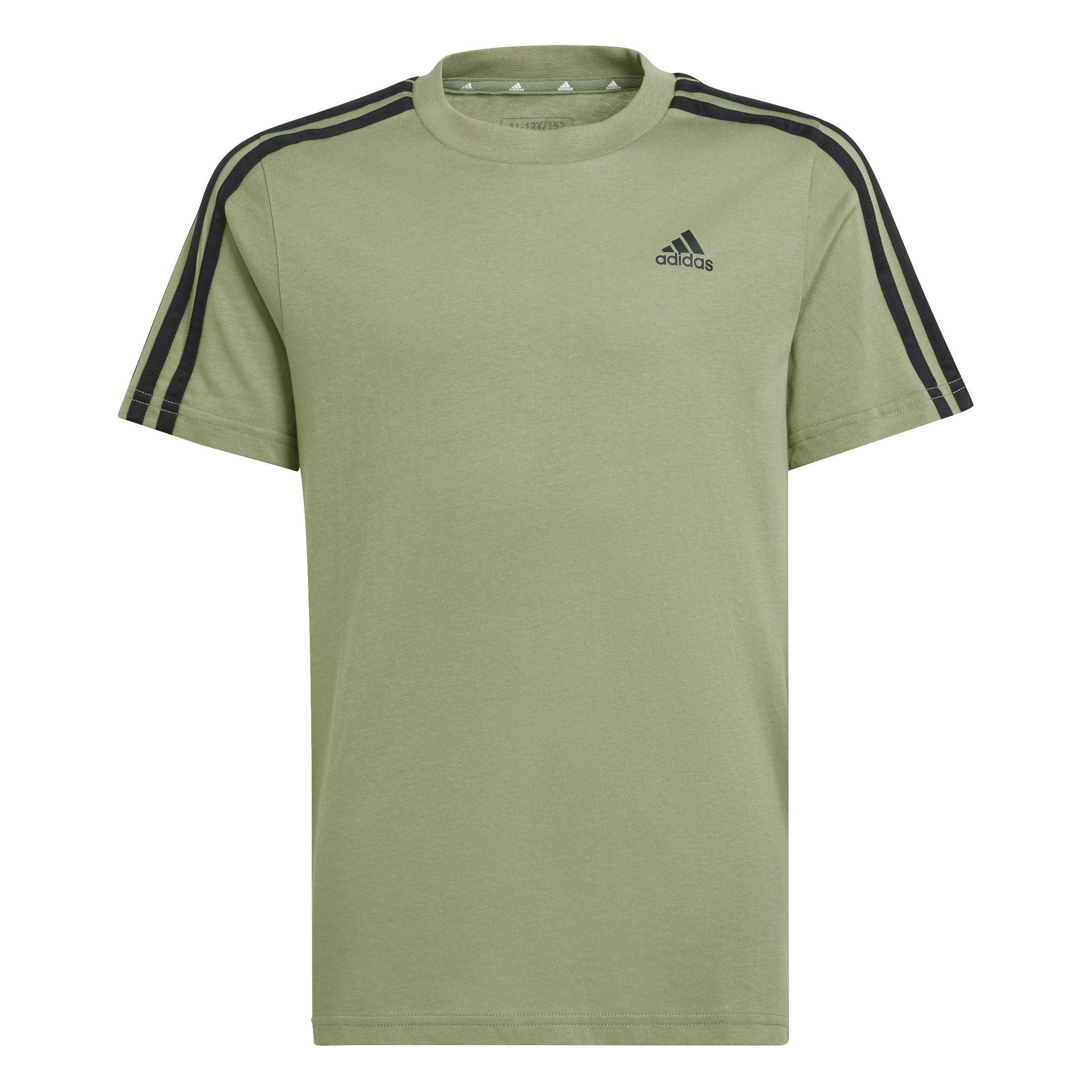 Unisex Essentials 3-Stripes Cotton T-Shirt, Green, A701_ONE, large image number 0