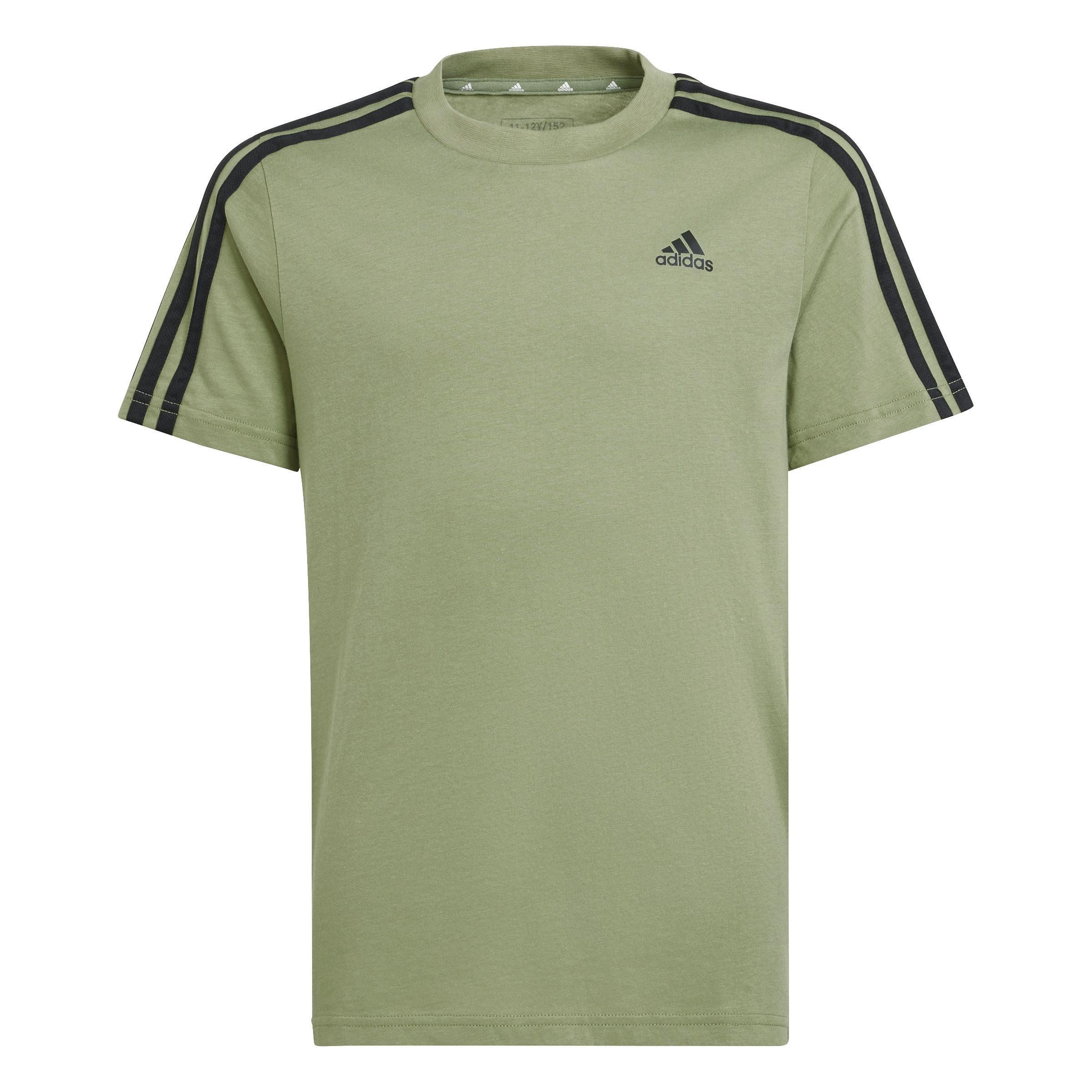 Unisex Essentials 3-Stripes Cotton T-Shirt, Green, A701_ONE, large image number 1