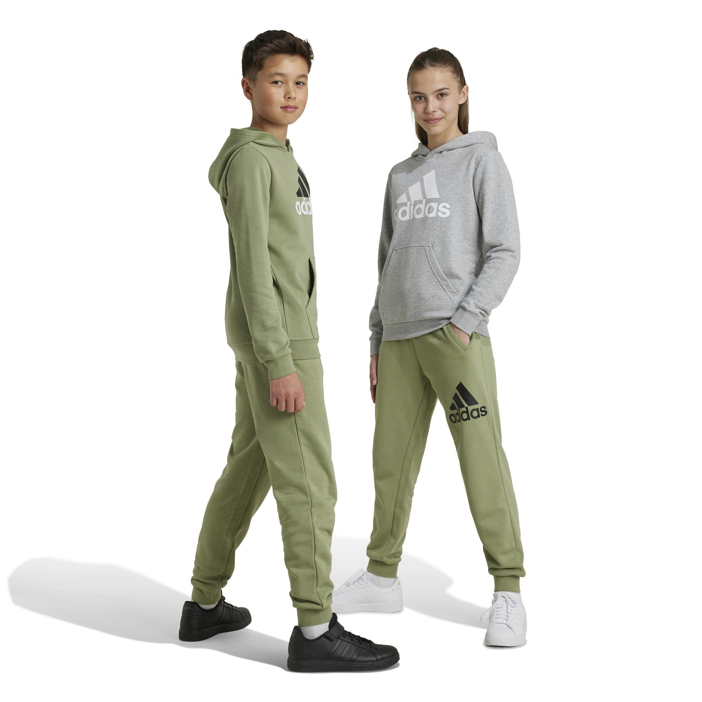 Kids Unisex Essentials Regular Fit Big Logo Cotton Joggers, Green, A701_ONE, large image number 3