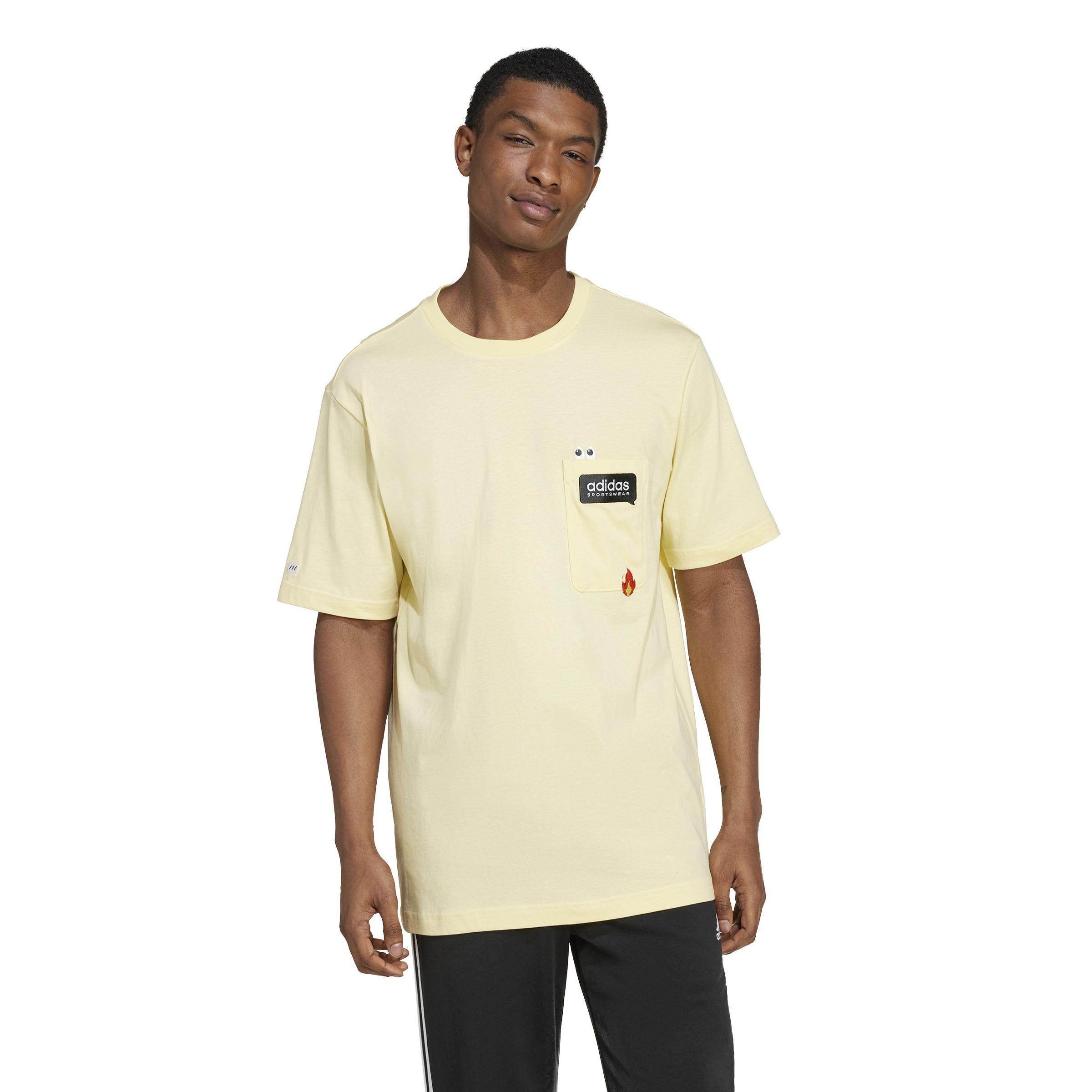 Remoji Pocket Graphic T-Shirt, Yellow, A701_ONE, large image number 7