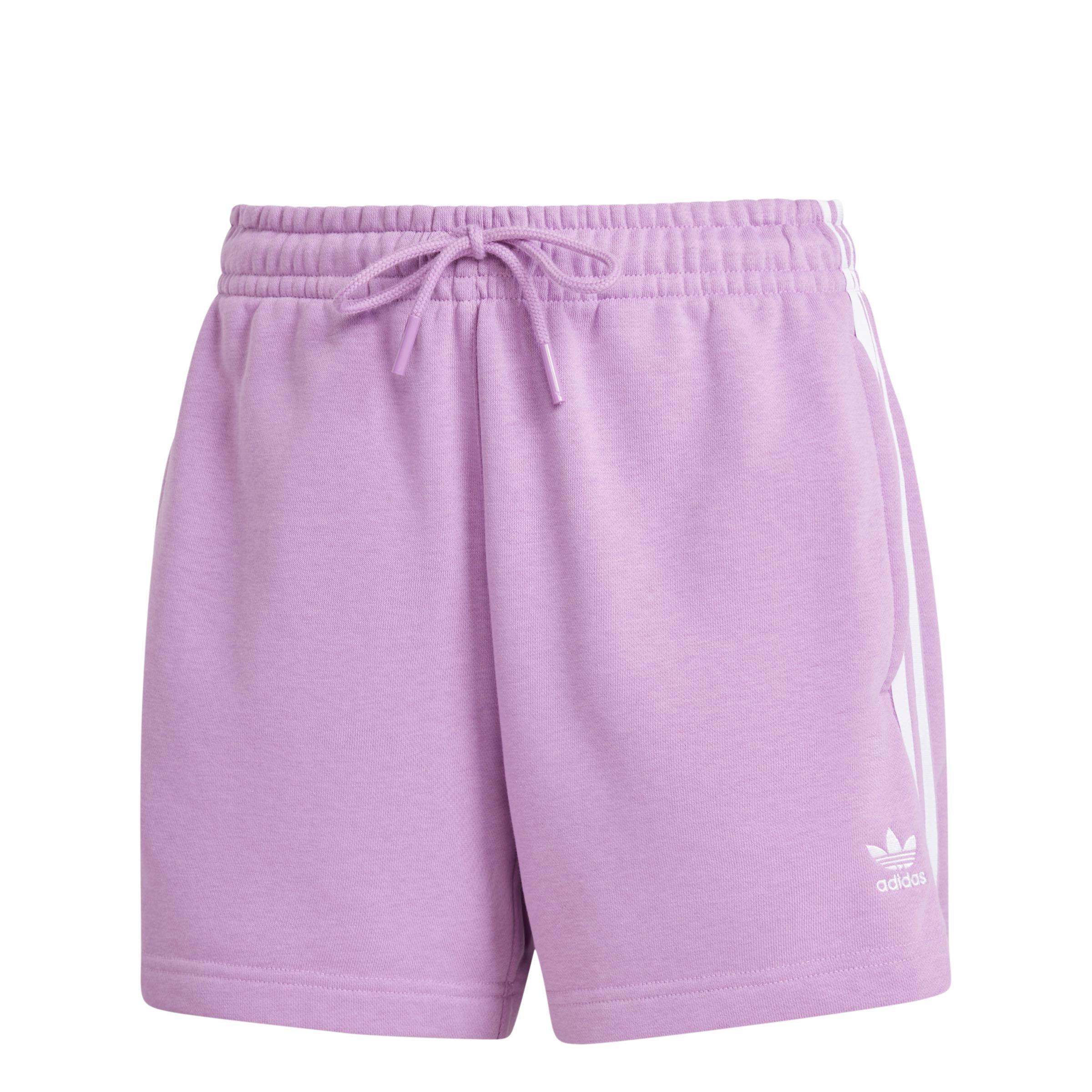 Women 3-Stripes French Terry Shorts, Purple, A701_ONE, large image number 2