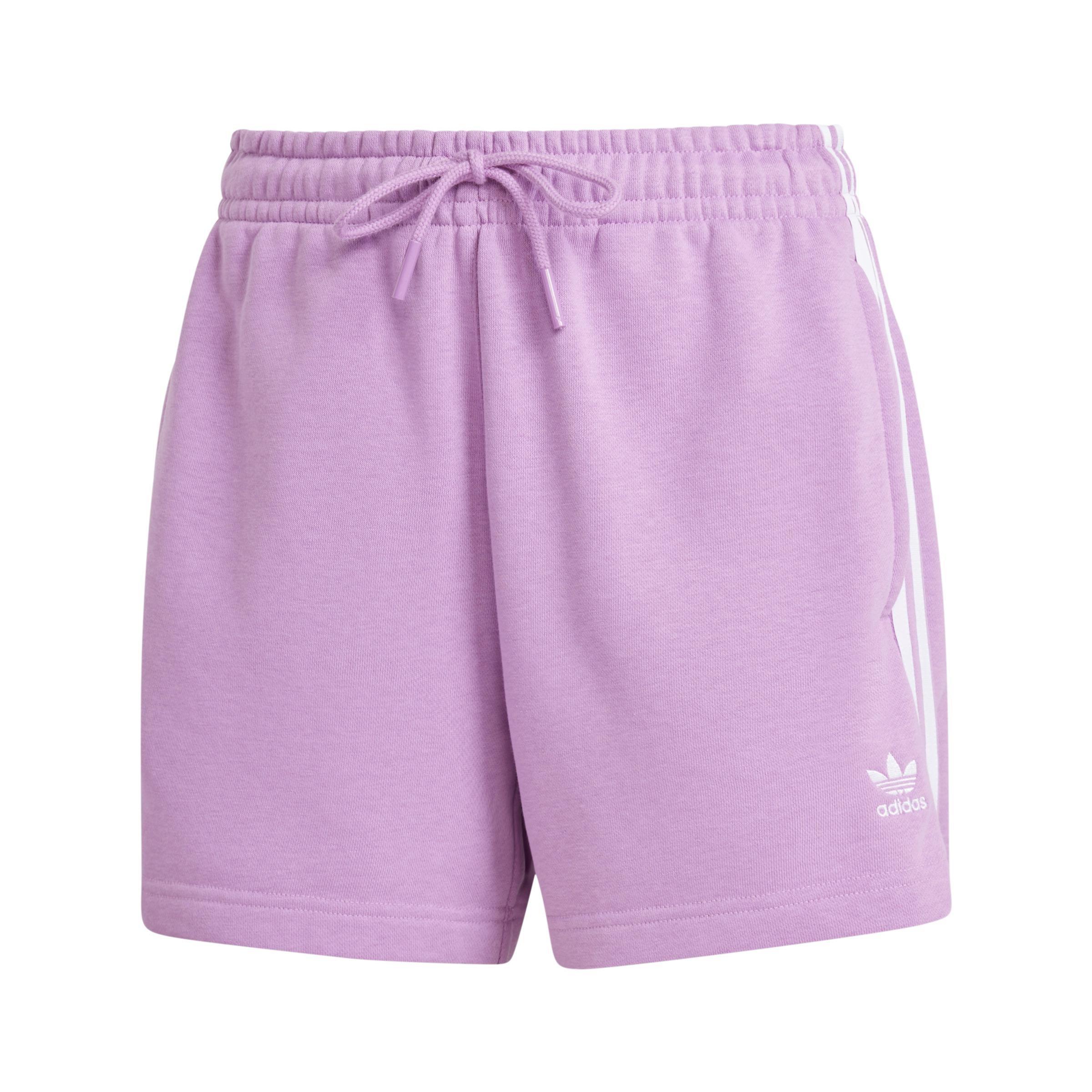 Women 3-Stripes French Terry Shorts, Purple, A701_ONE, large image number 3