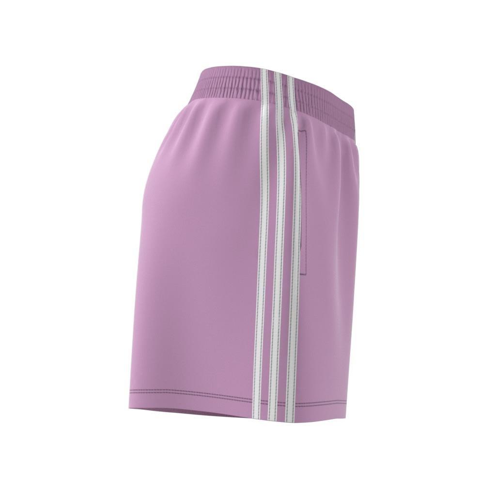 Women 3-Stripes French Terry Shorts, Purple, A701_ONE, large image number 10