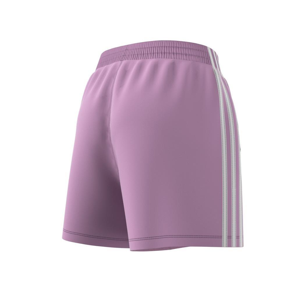 Women 3-Stripes French Terry Shorts, Purple, A701_ONE, large image number 13