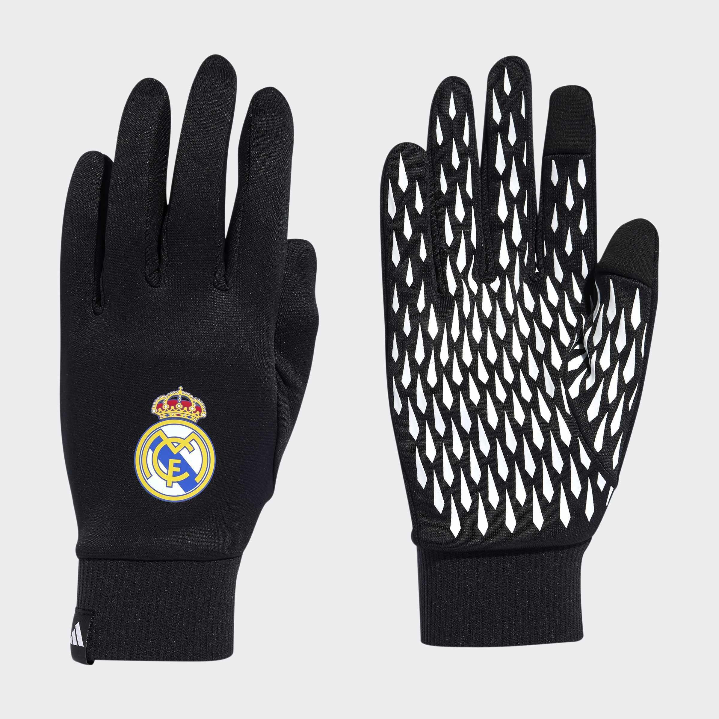 Unisex Real Madrid Home Fieldplayer Gloves, Black, A701_ONE, medium