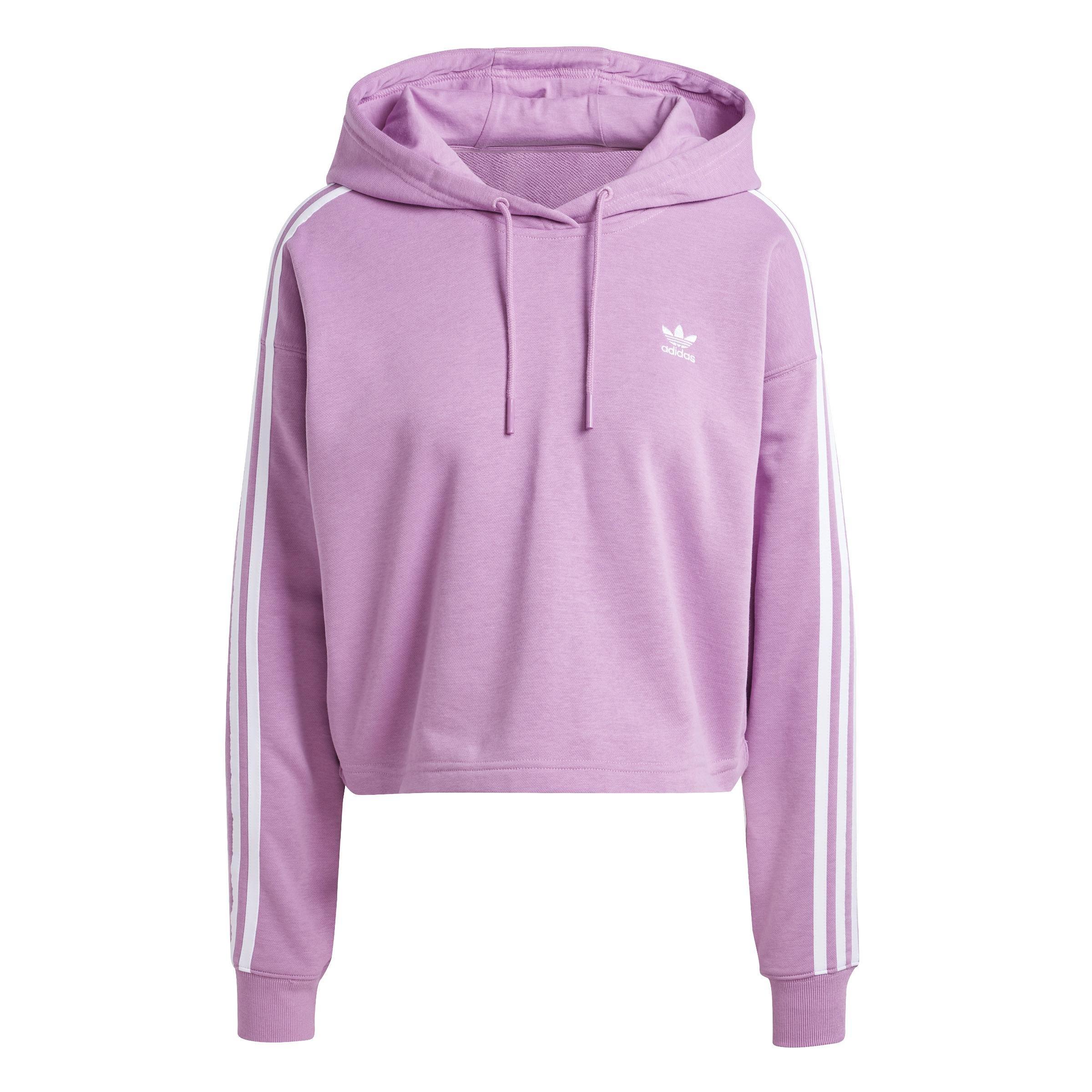 Adicolor 3-Stripes Short Hoodie, Purple, A701_ONE, large image number 0