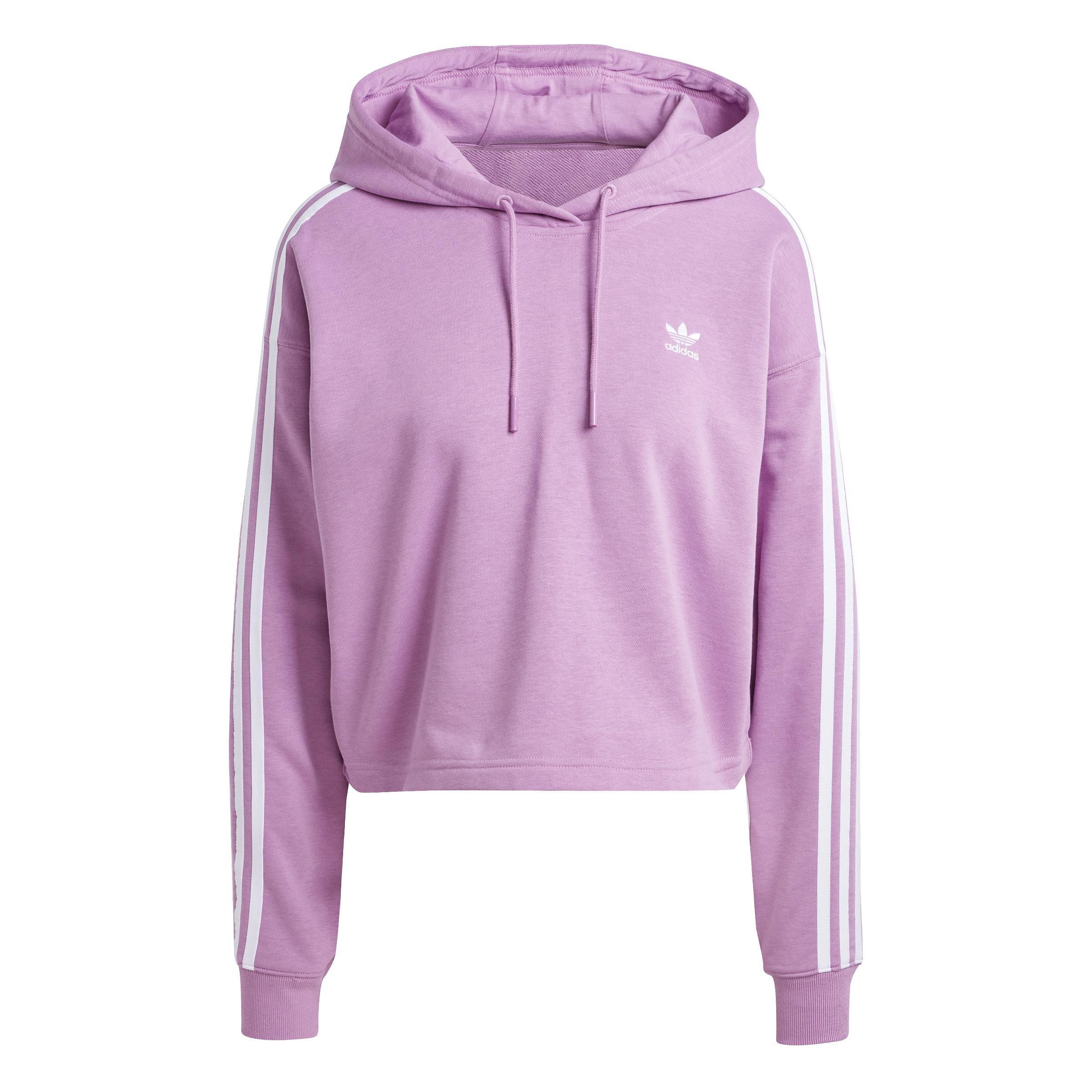 Adicolor 3-Stripes Short Hoodie, Purple, A701_ONE, large image number 2