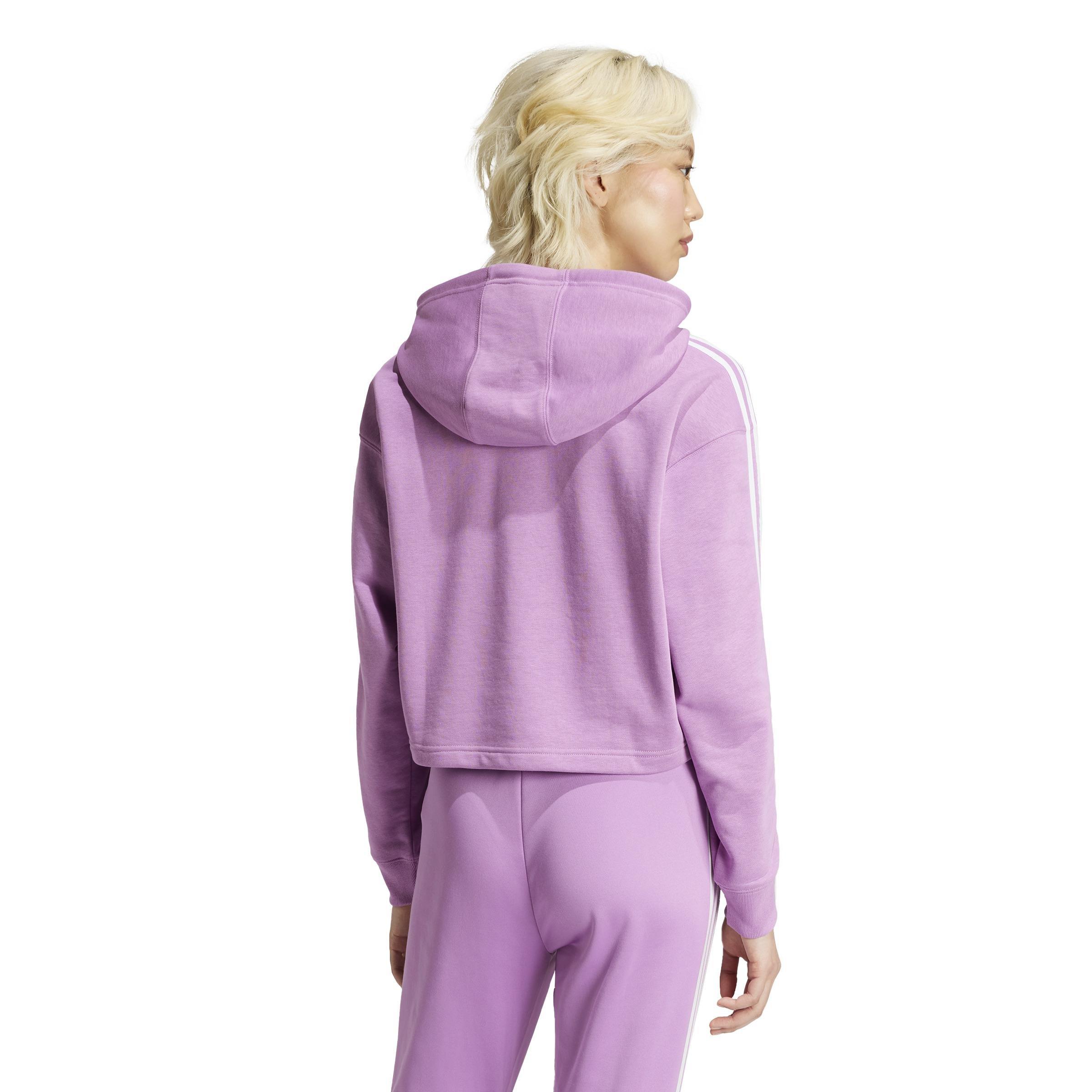 Adicolor 3-Stripes Short Hoodie, Purple, A701_ONE, large image number 3