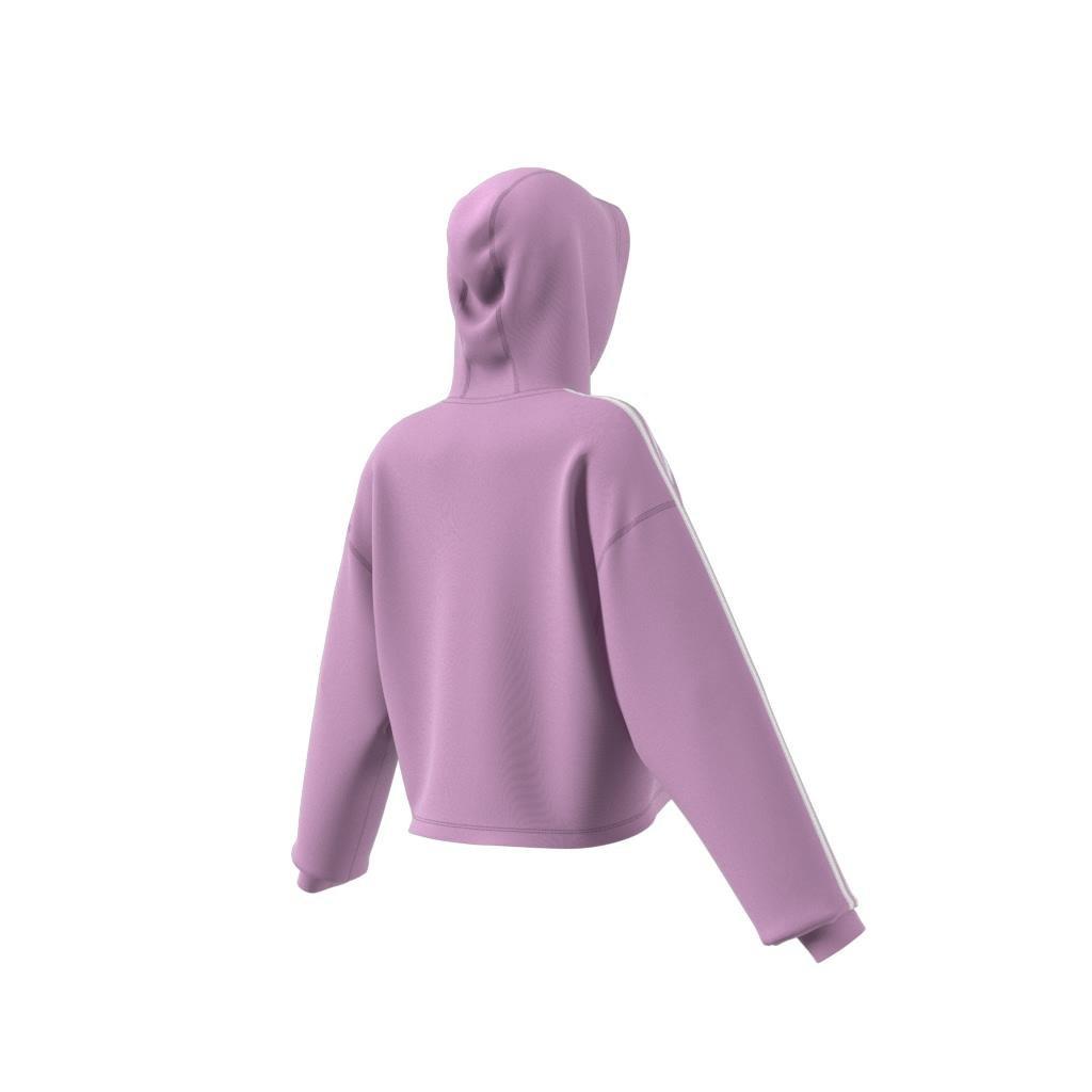 Adicolor 3-Stripes Short Hoodie, Purple, A701_ONE, large image number 6