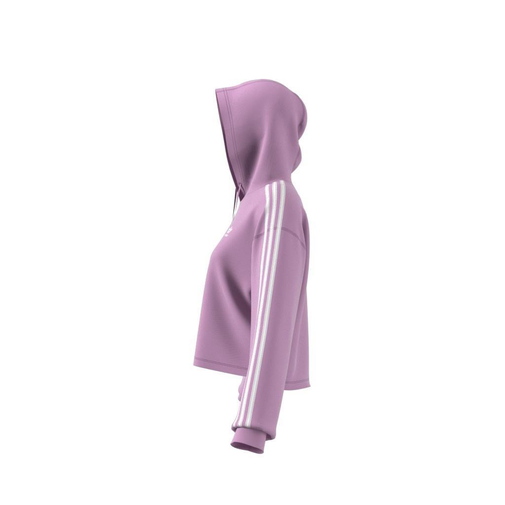 Adicolor 3-Stripes Short Hoodie, Purple, A701_ONE, large image number 7