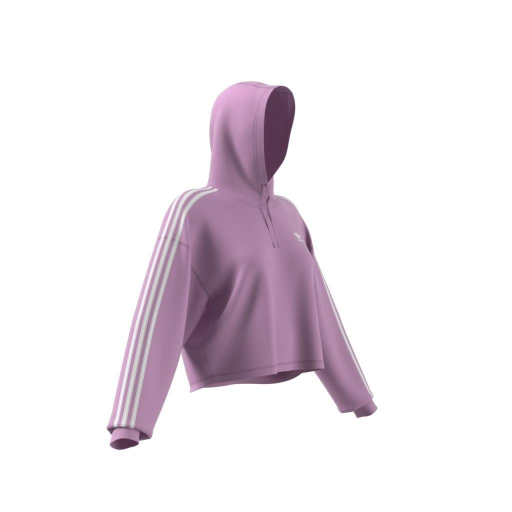 Adicolor 3-Stripes Short Hoodie, Purple, A701_ONE, large image number 9