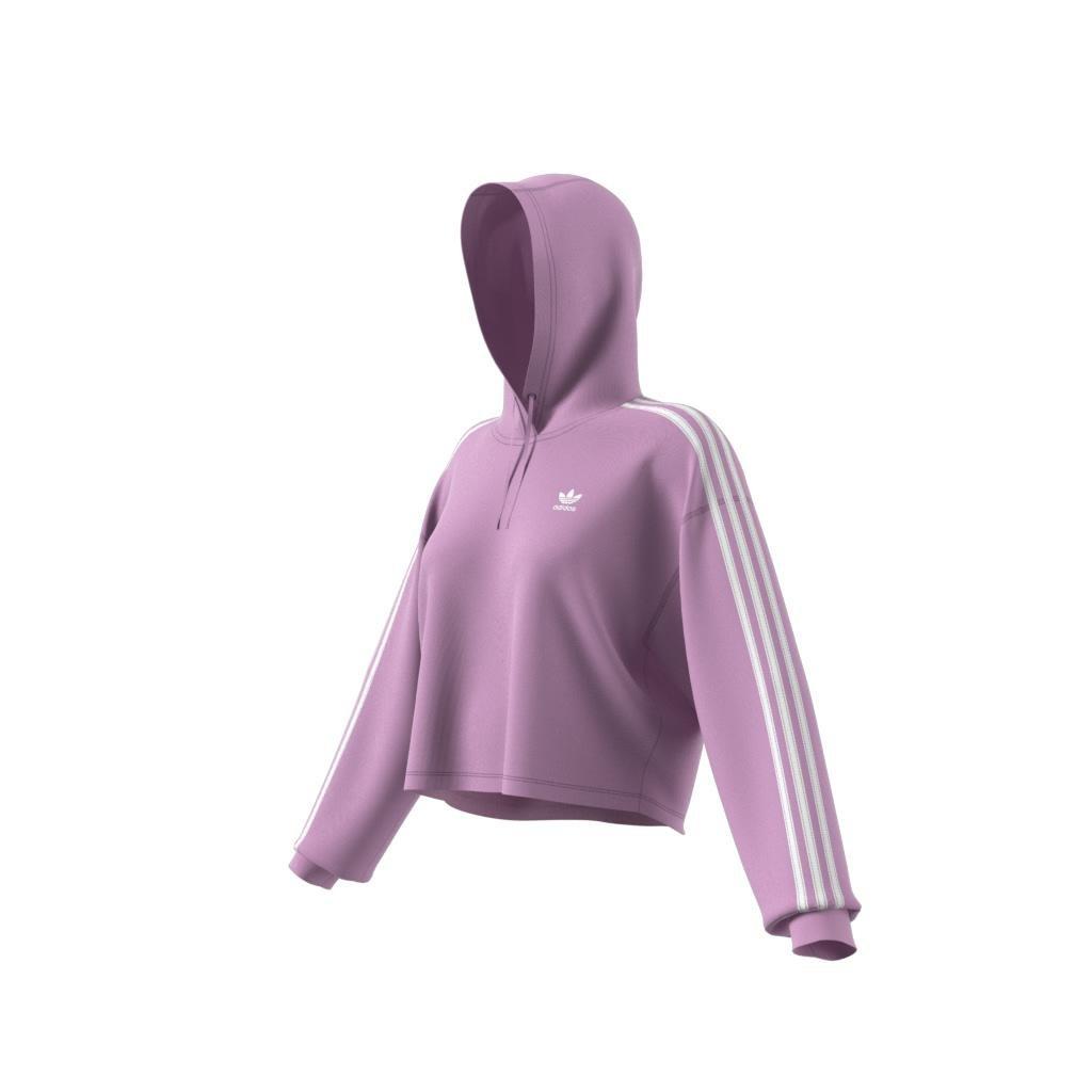 Adicolor 3-Stripes Short Hoodie, Purple, A701_ONE, large image number 10