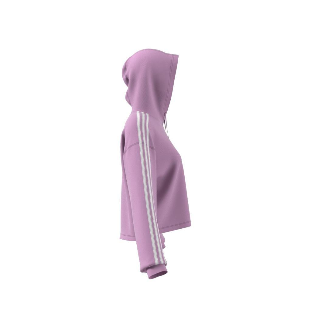 Adicolor 3-Stripes Short Hoodie, Purple, A701_ONE, large image number 14