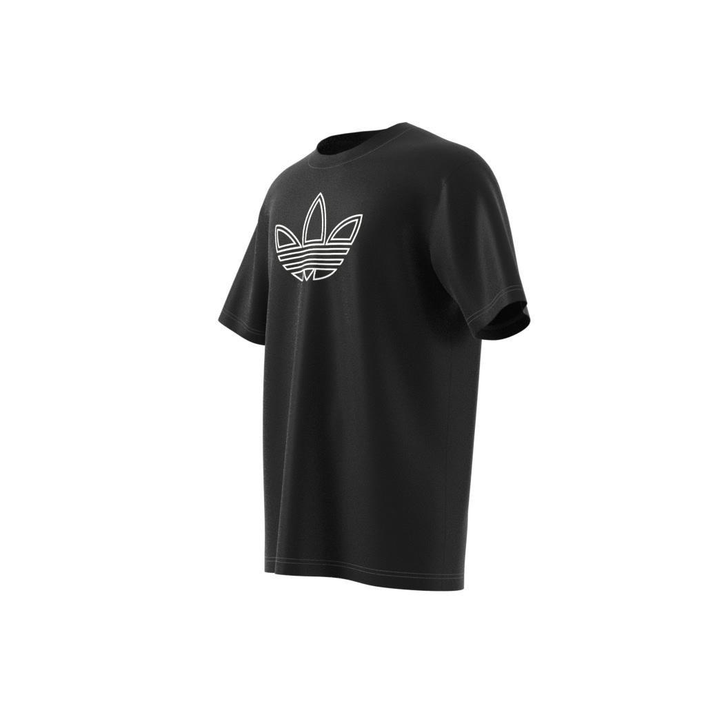 Outlined Trefoil T-Shirt, Black, A701_ONE, large image number 6