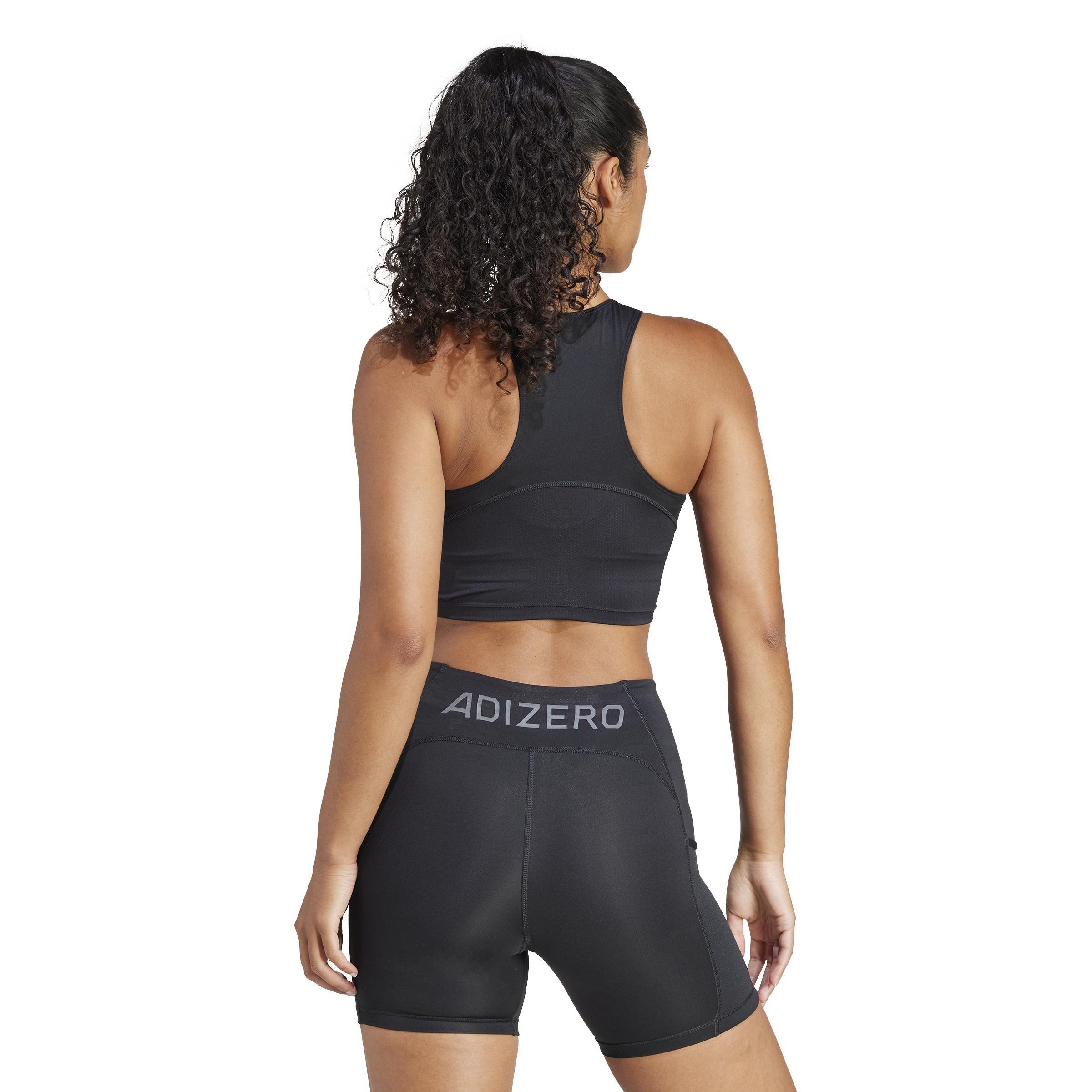 Adizero Essentials Running Crop Top, Black, A701_ONE, large image number 3