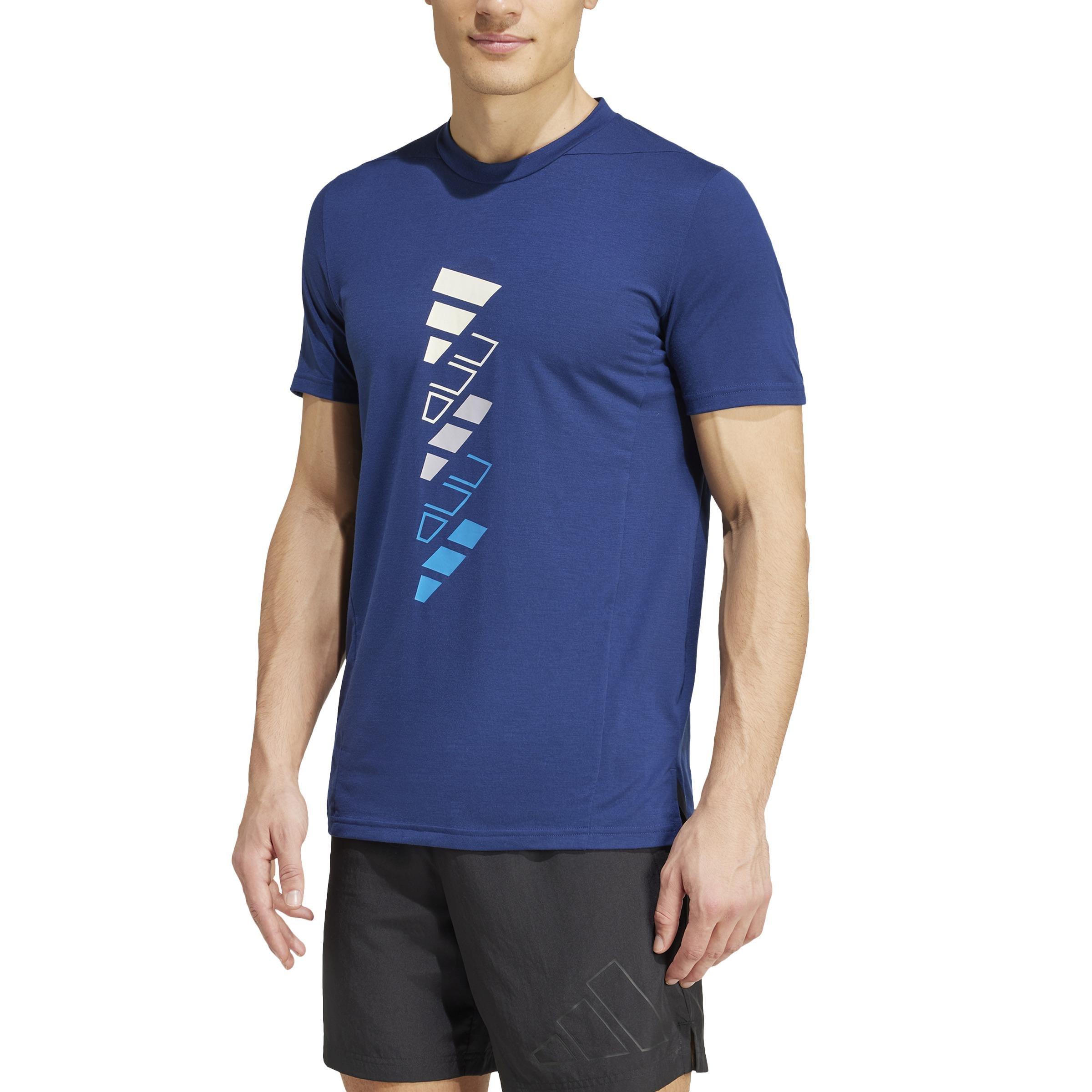 AEROREADY Designed for Training Logo Graphic T-Shirt, Blue, A701_ONE, large image number 2