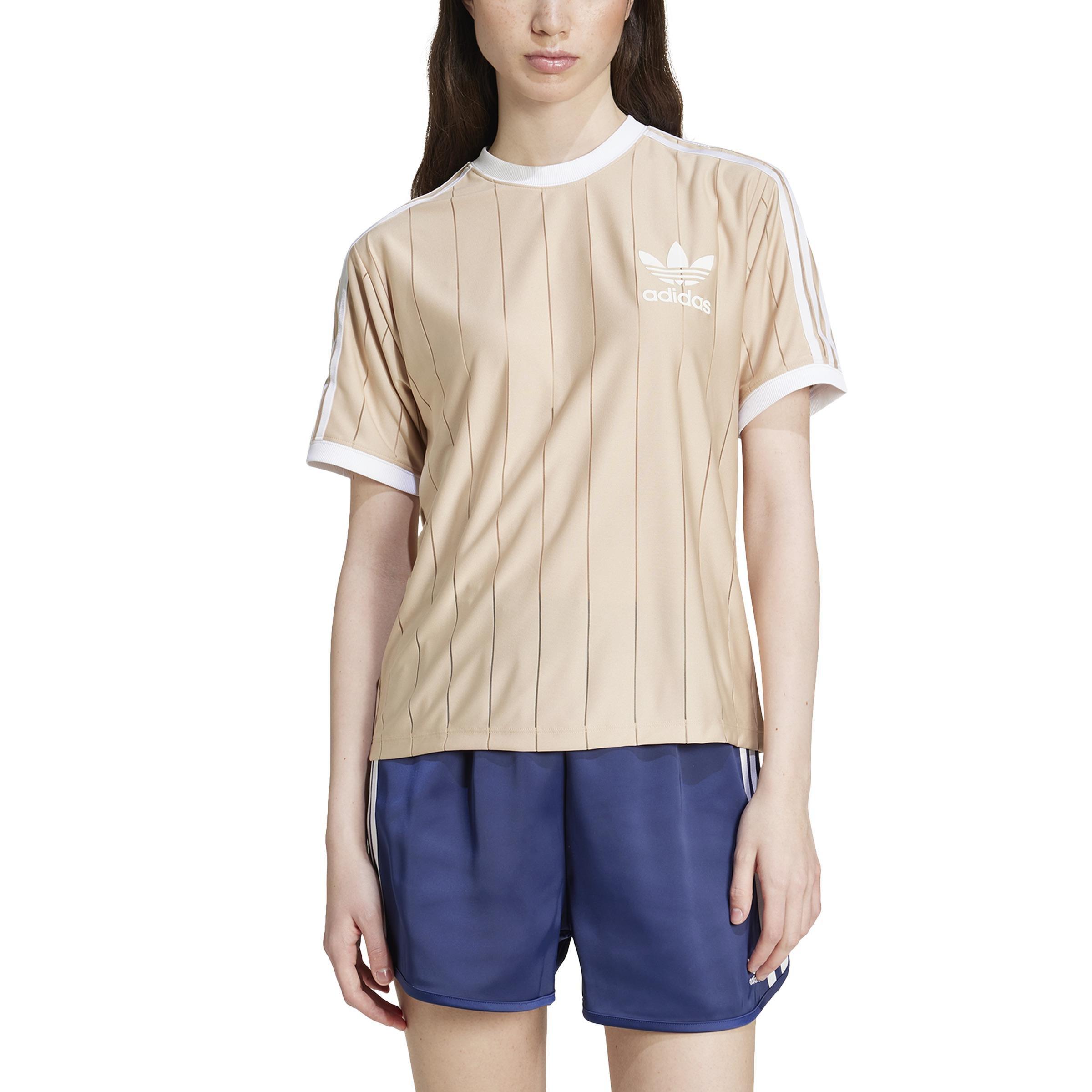 Adicolor 3-Stripes Pinstripe T-Shirt, Beige, A701_ONE, large image number 1