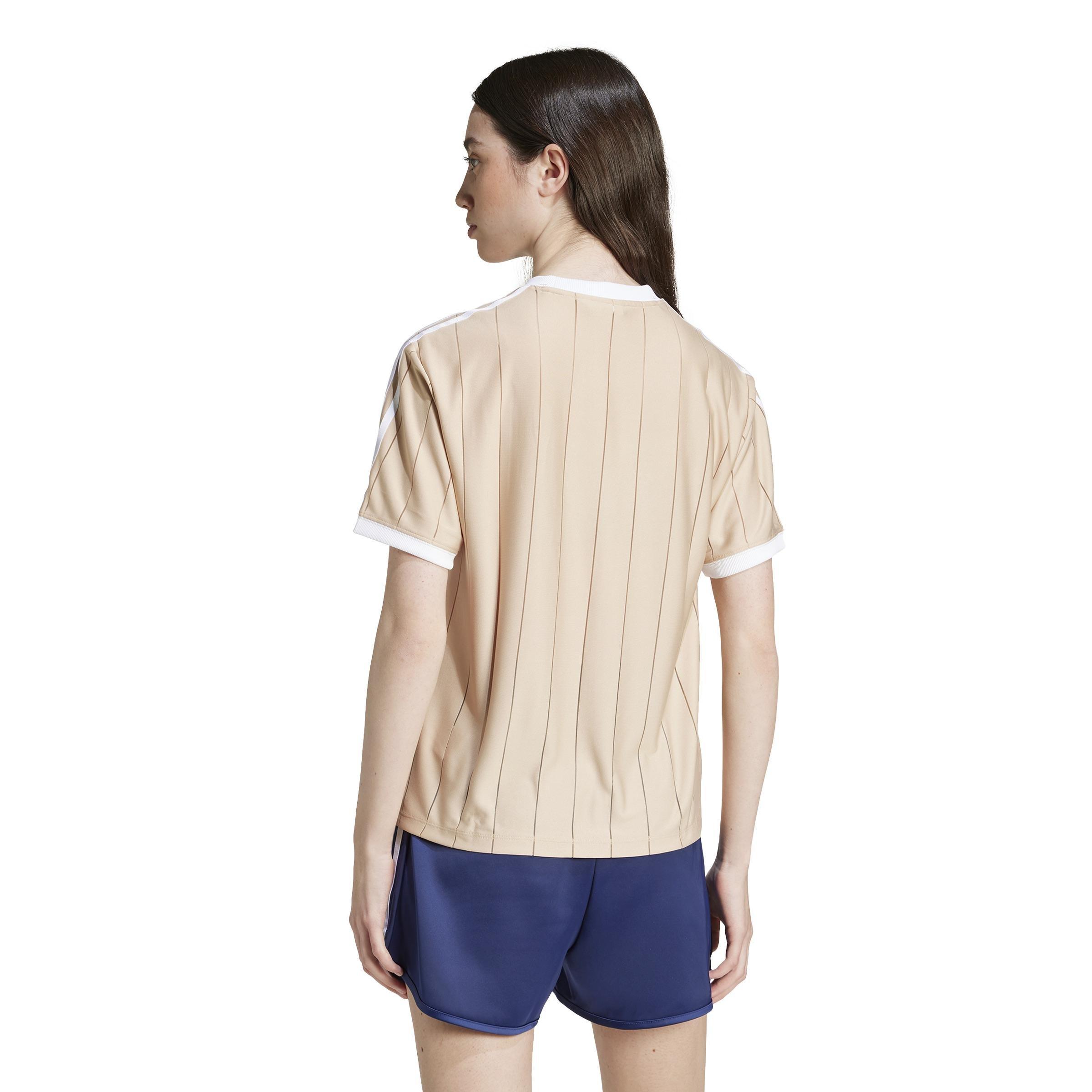 Adicolor 3-Stripes Pinstripe T-Shirt, Beige, A701_ONE, large image number 3