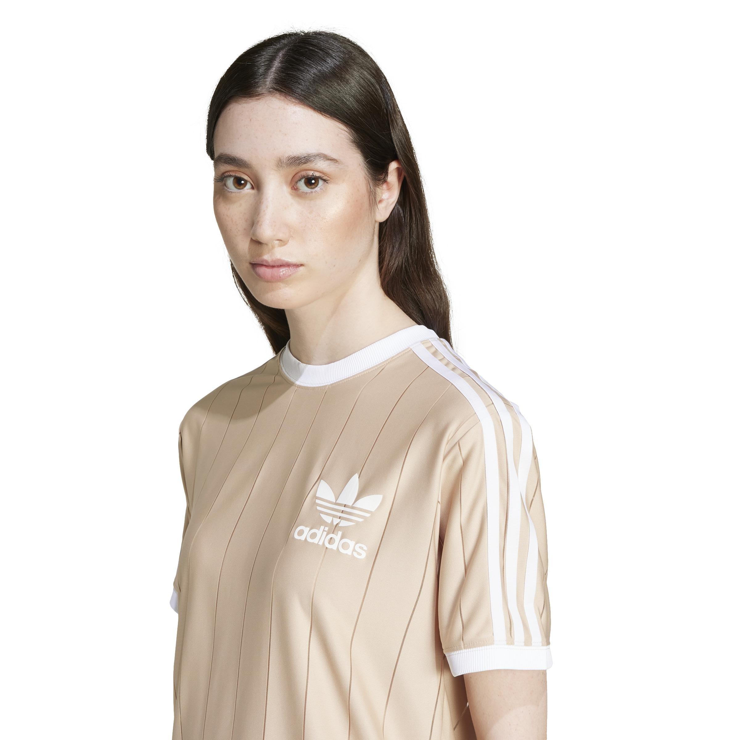 Adicolor 3-Stripes Pinstripe T-Shirt, Beige, A701_ONE, large image number 5