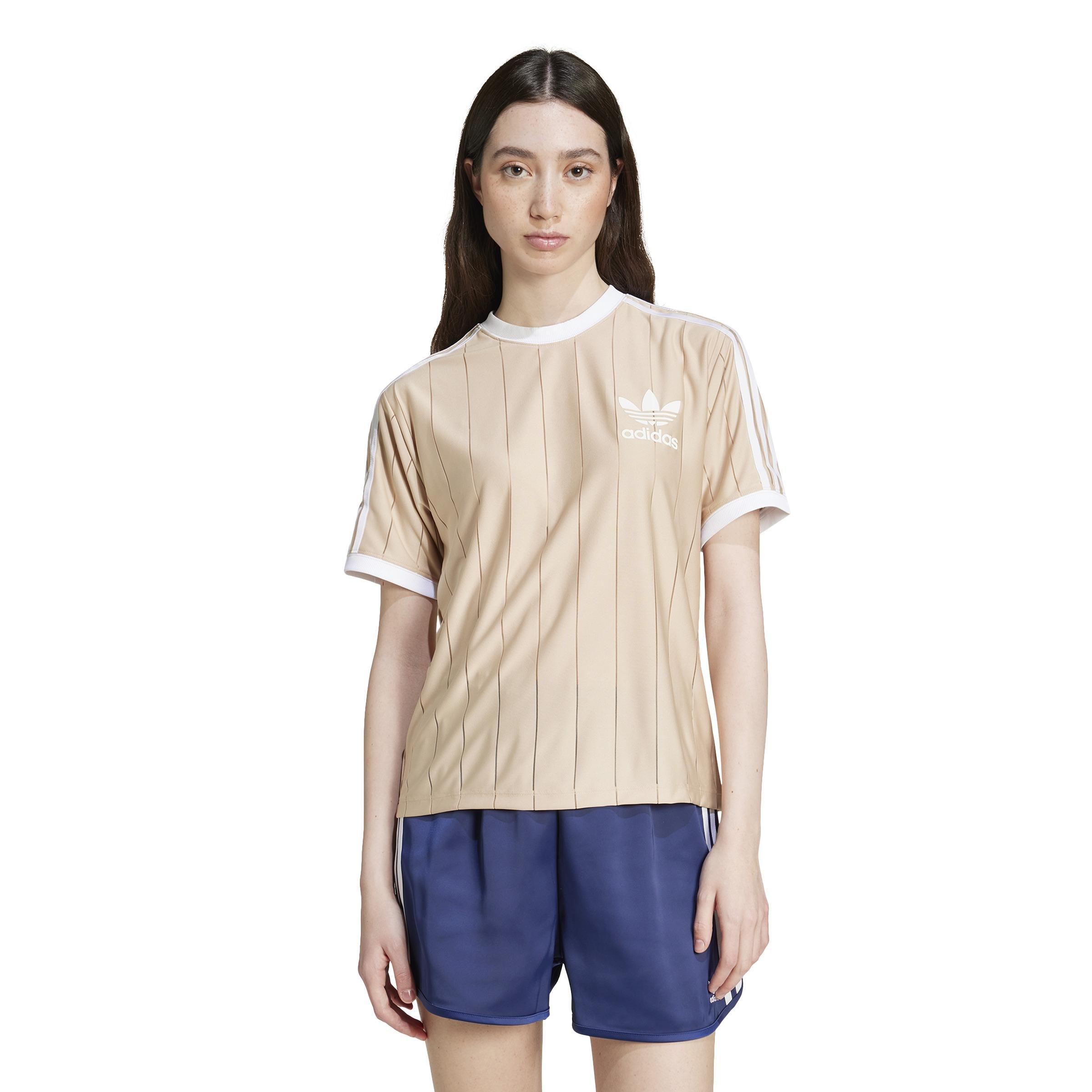 Adicolor 3-Stripes Pinstripe T-Shirt, Beige, A701_ONE, large image number 7