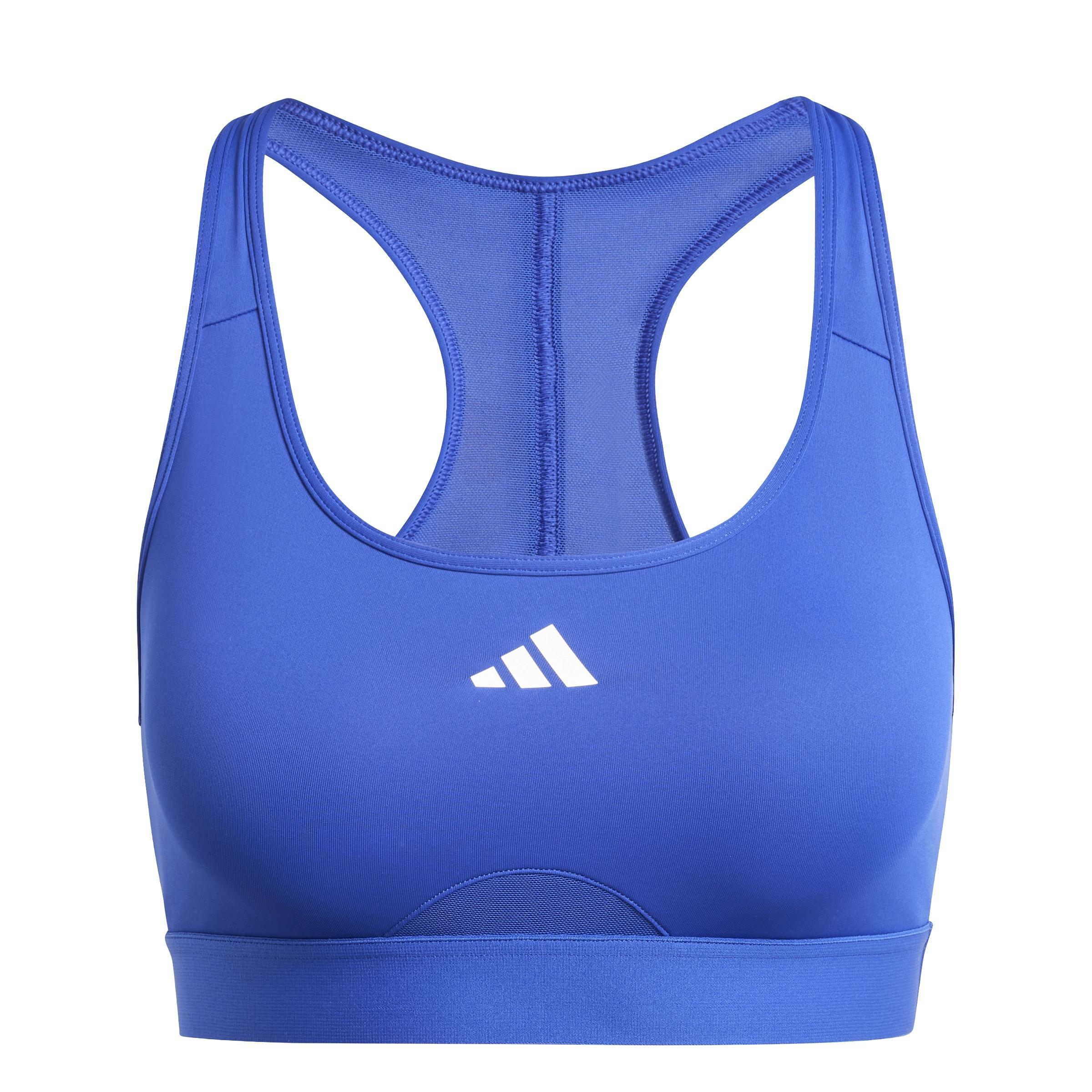 Powerreact Training Medium-Support Bra, Blue, A701_ONE, large image number 2