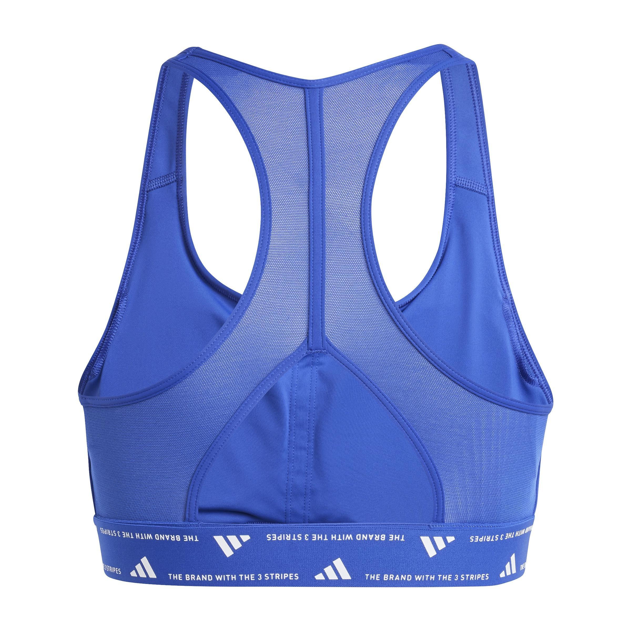 Powerreact Training Medium-Support Bra, Blue, A701_ONE, large image number 3